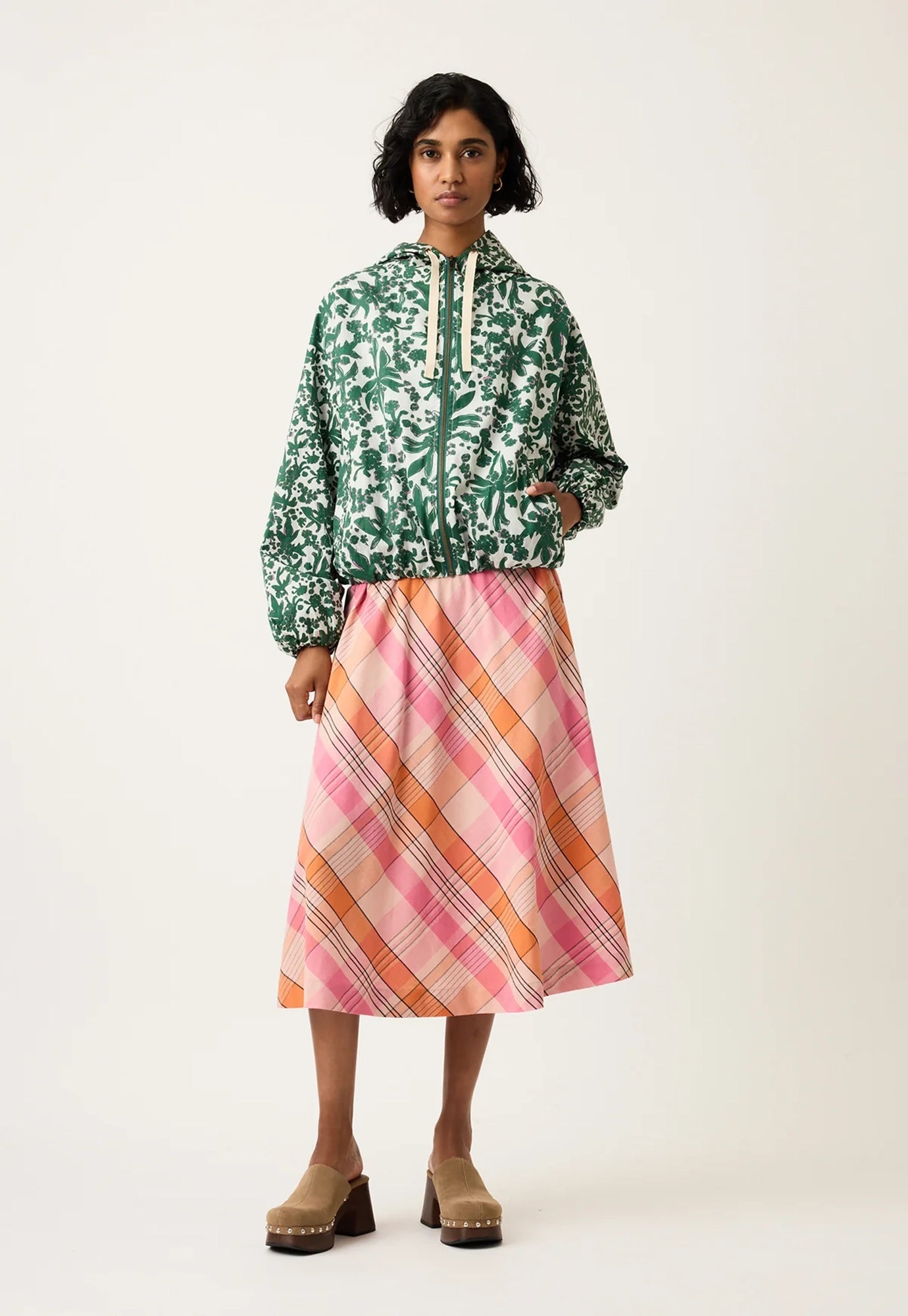 nancybird - wave skirt - pink check