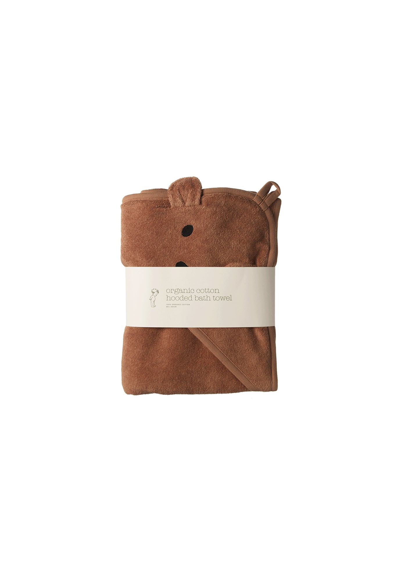 nature baby - bear hooded towel - hazelnut