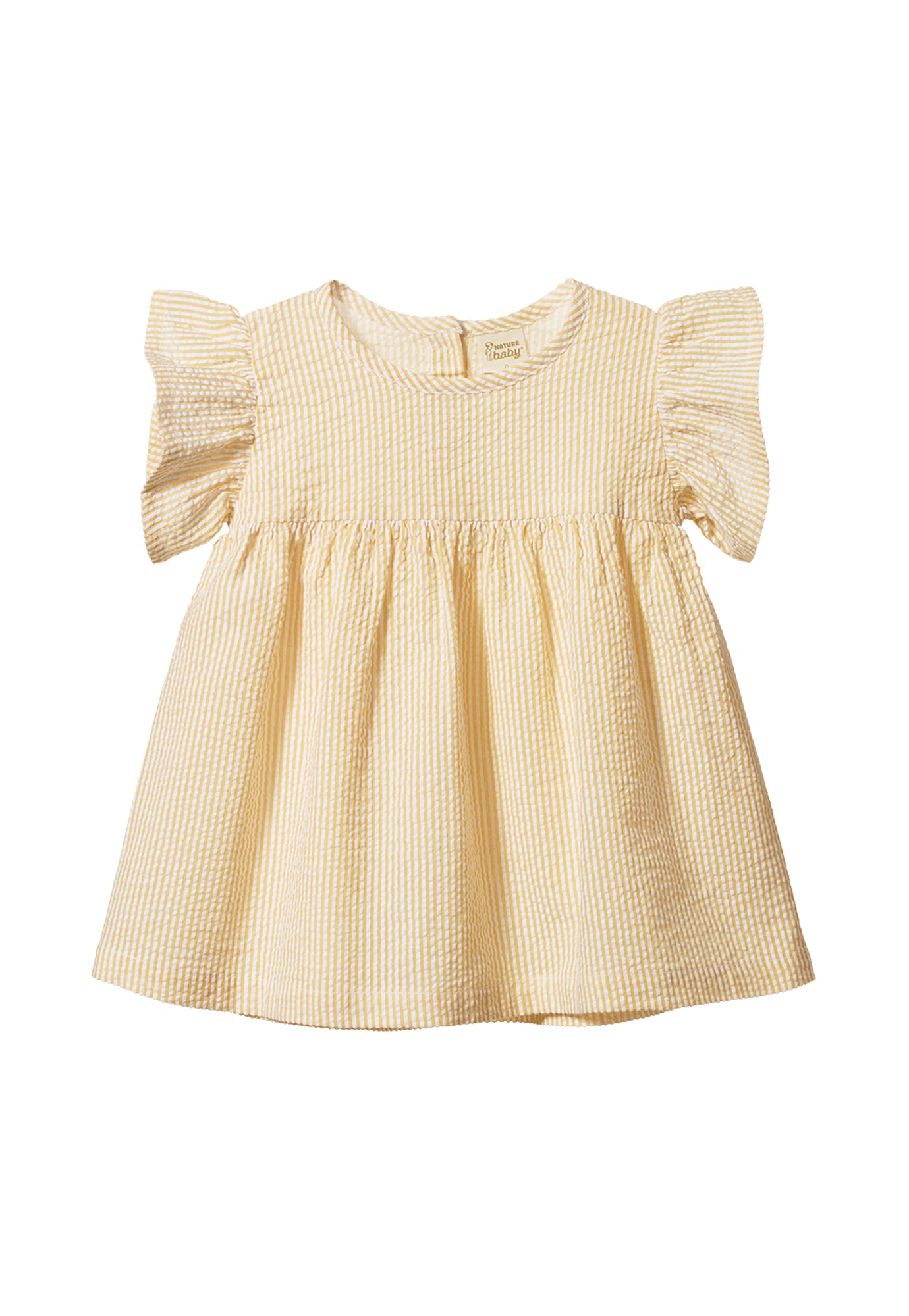 nature baby - bonnie dress - golden stripe