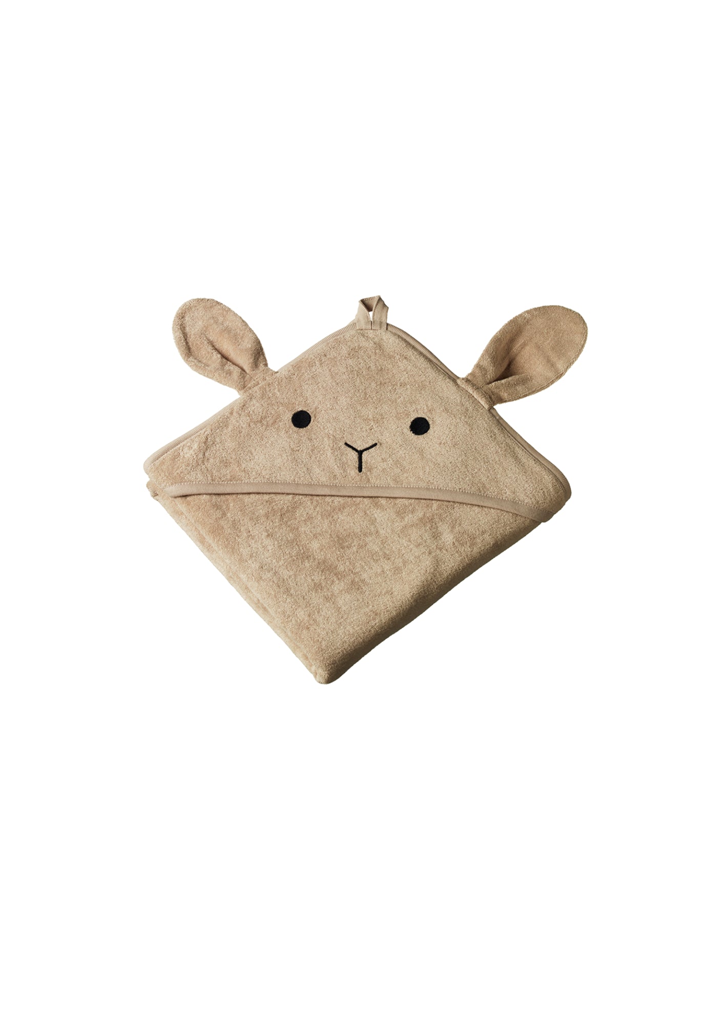 nature baby - bunny hooded towel - nougat
