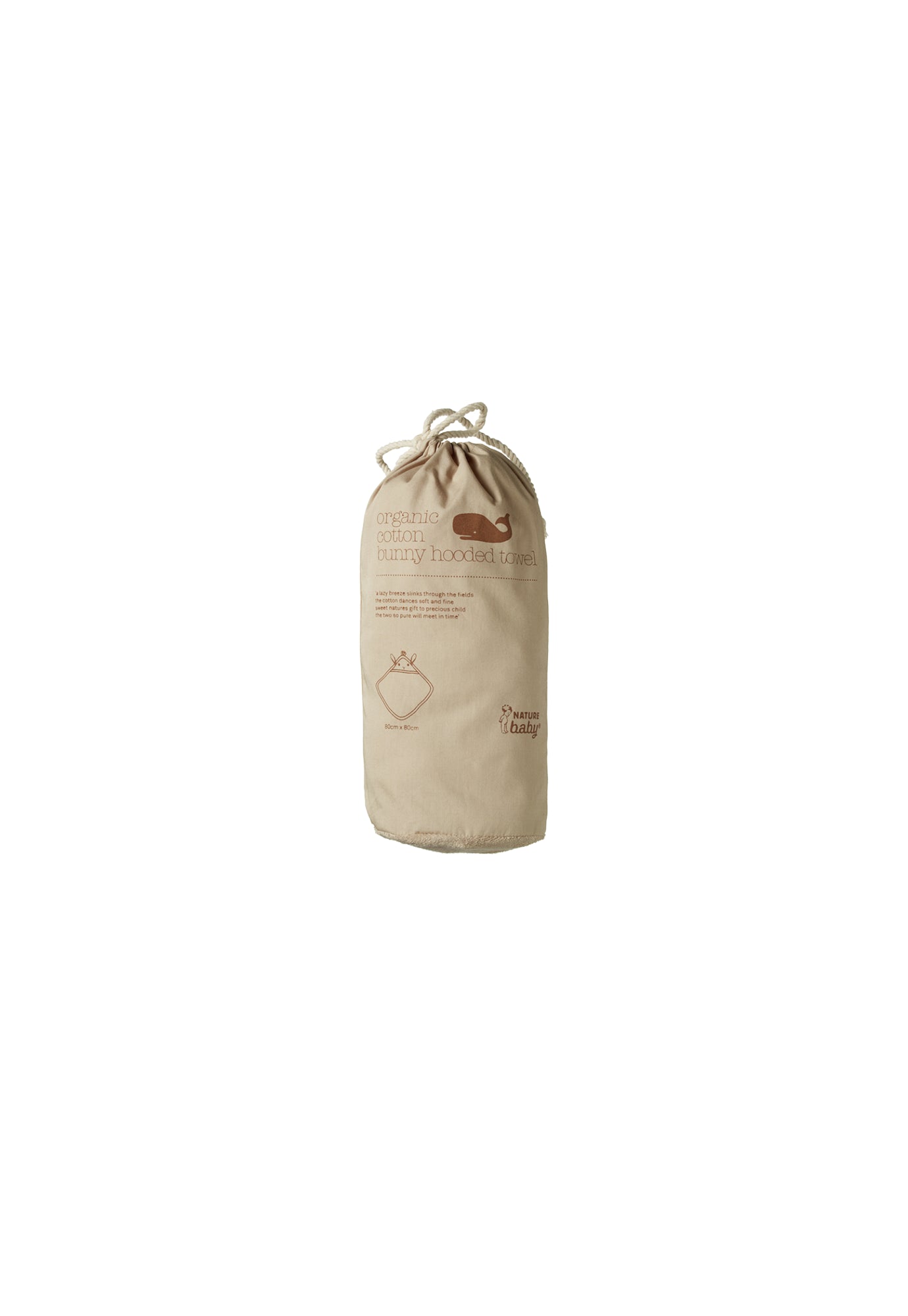 nature baby - bunny hooded towel - nougat