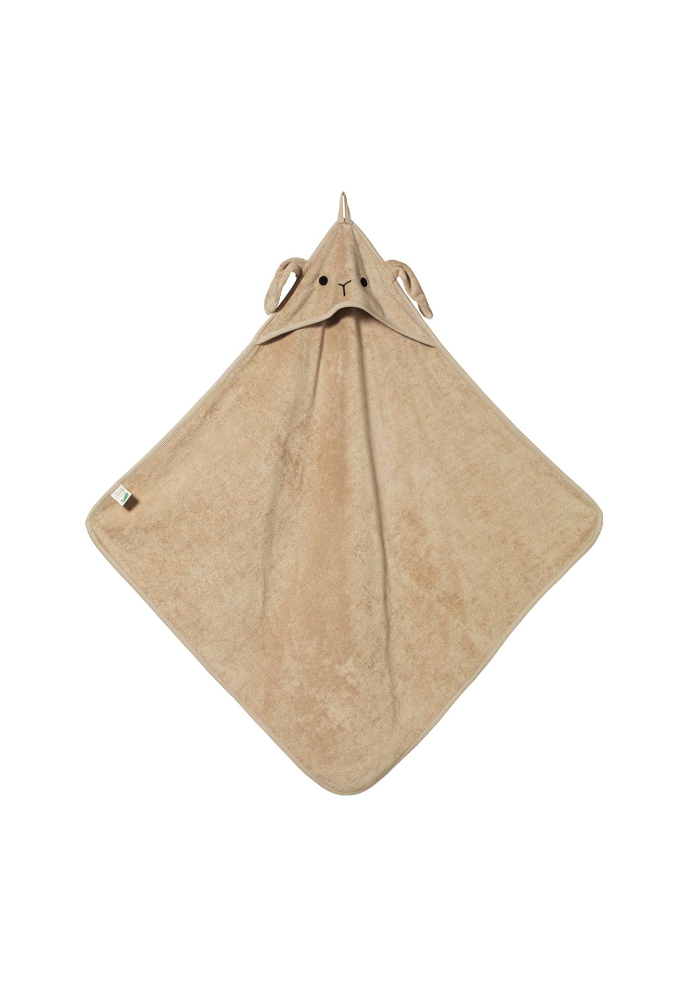 nature baby - bunny hooded towel - nougat