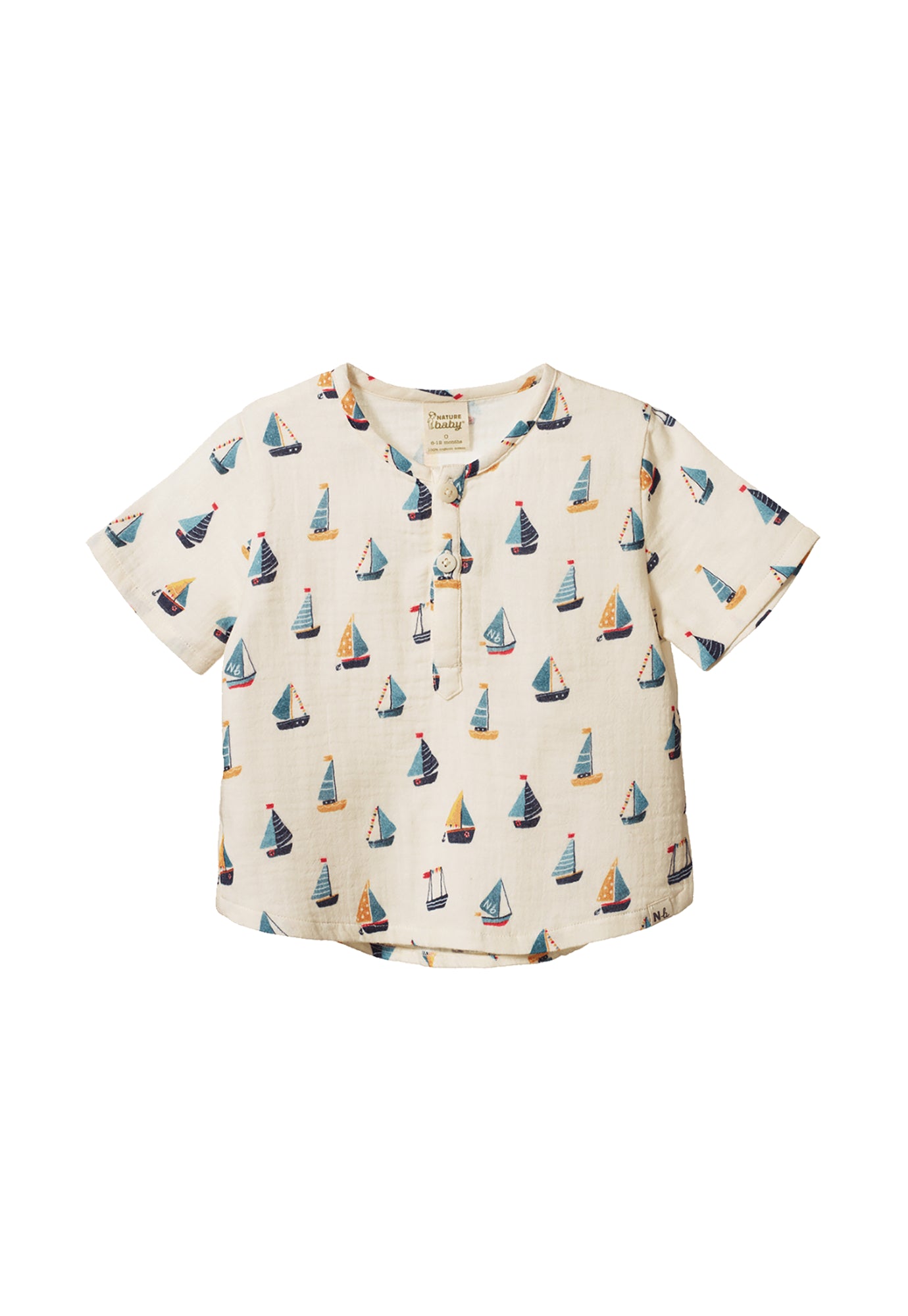 nature baby - caravan shirt muslin - regatta print