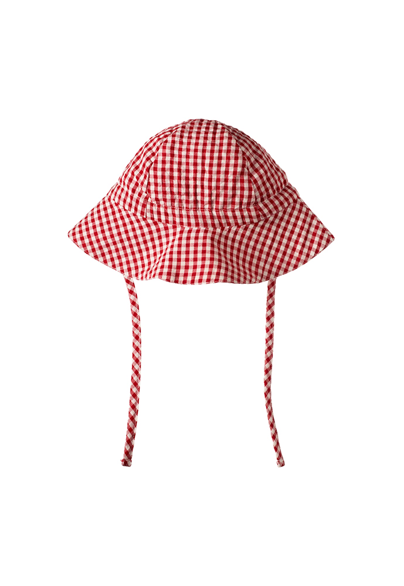 nature baby - gingham sunhat - red check