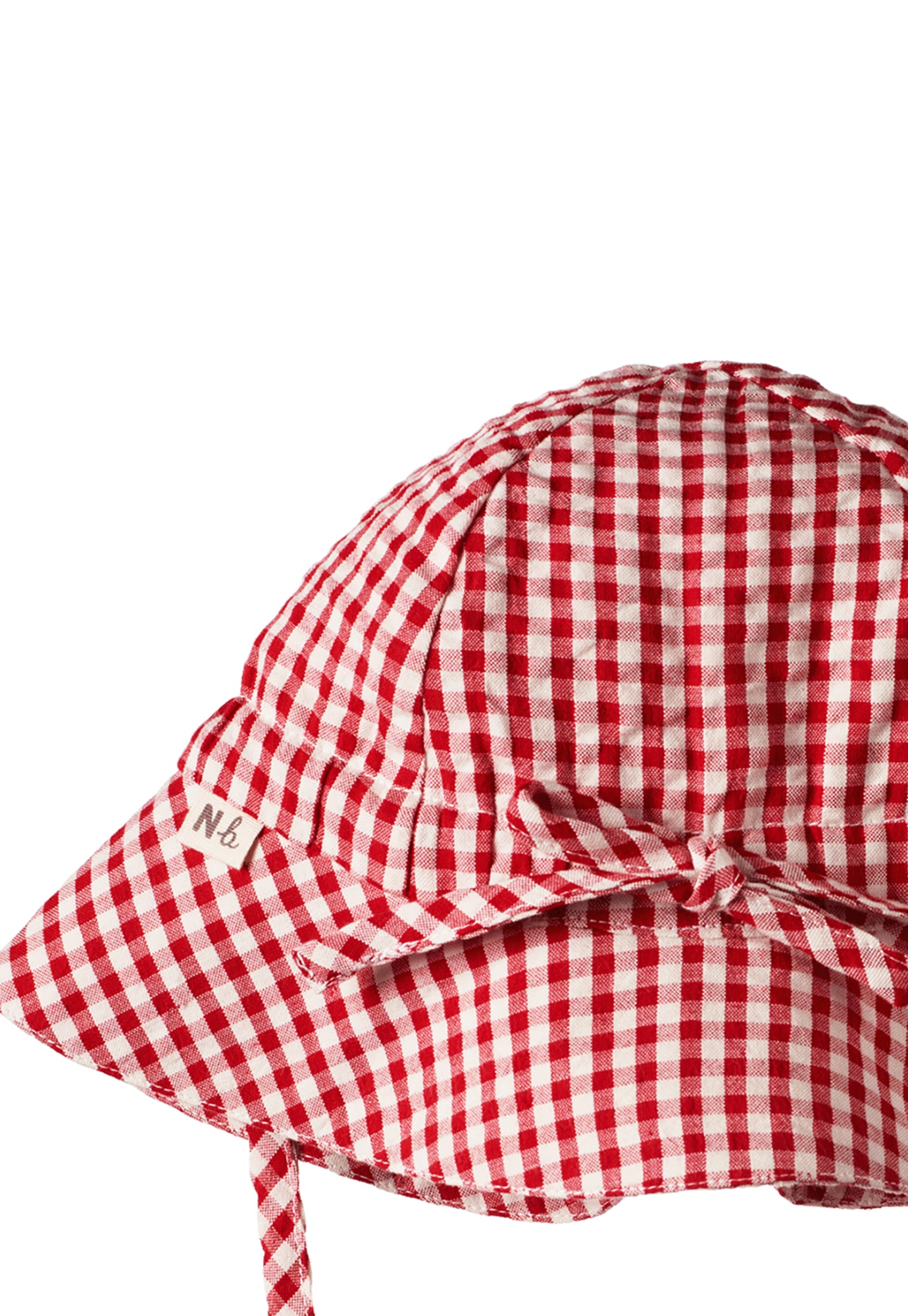 nature baby - gingham sunhat - red check