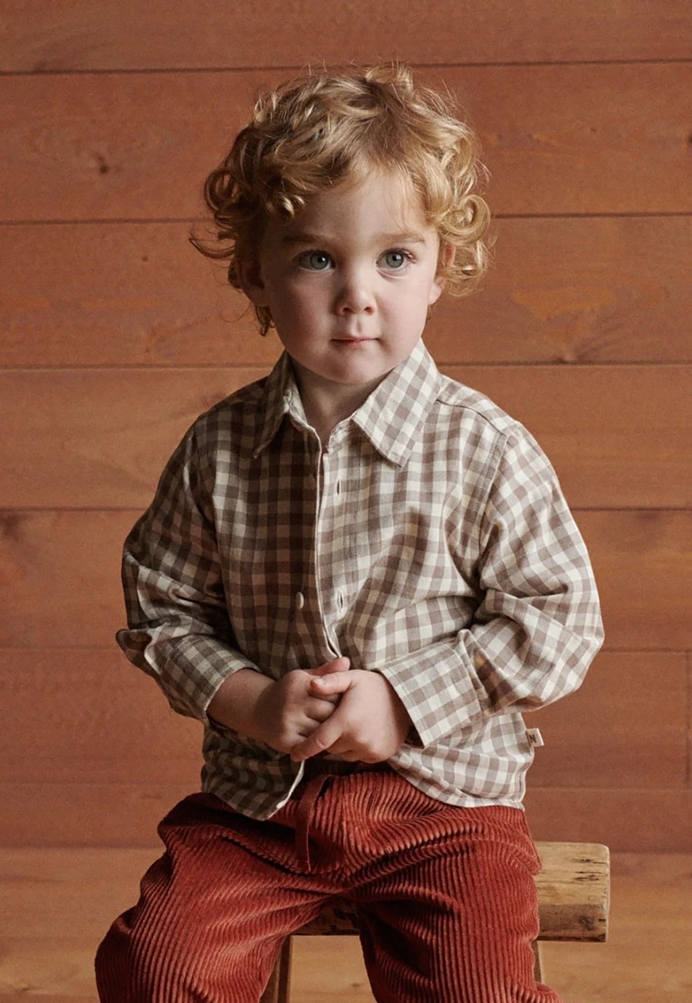 nature baby - ira button up - cub check