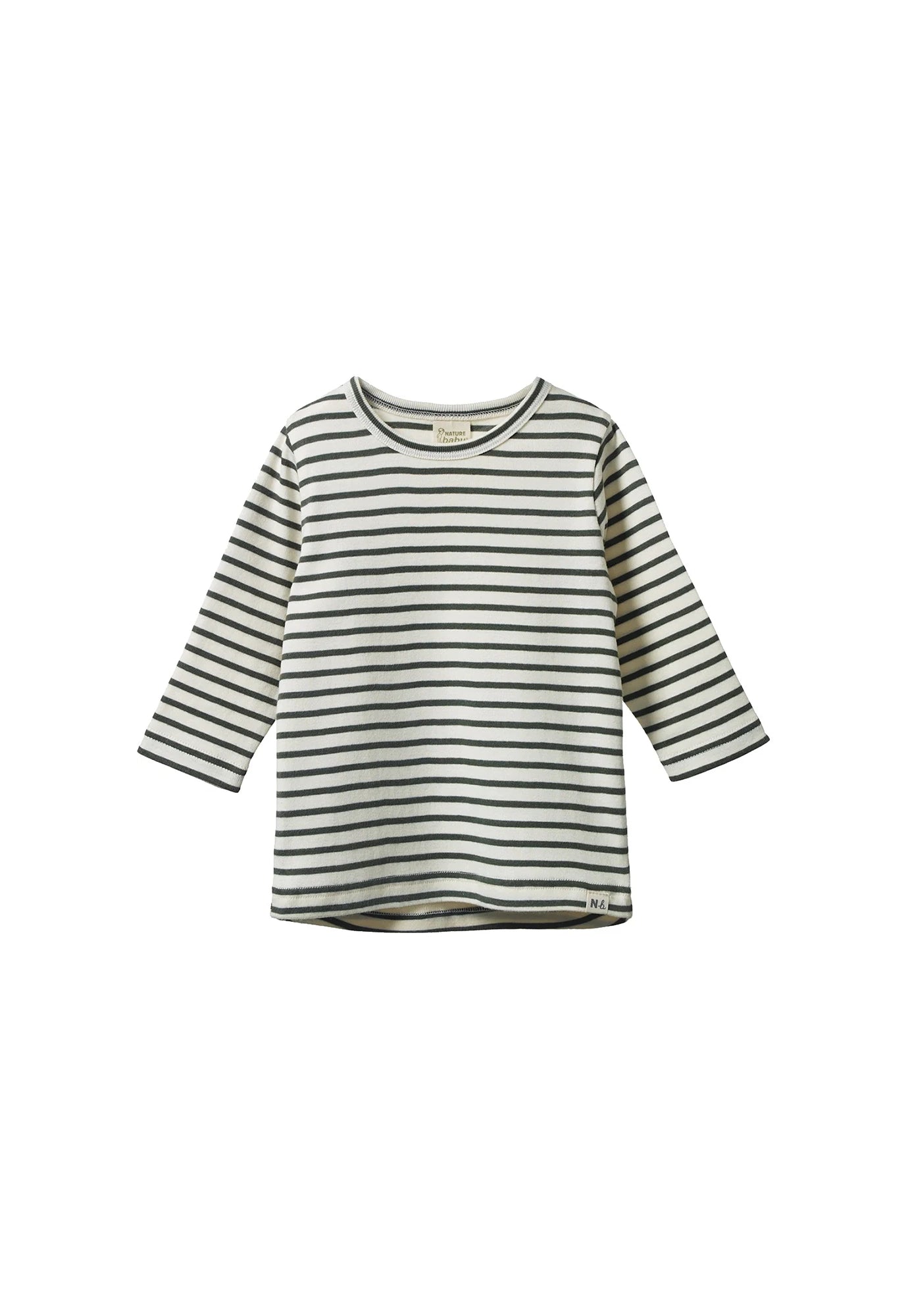 nature baby - long sleeve river tee - thyme sailor stripe