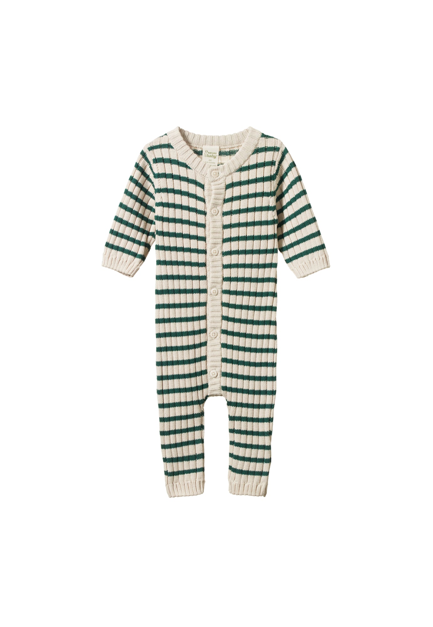 nature baby - lou suit cotton knit - pine sailor stripe