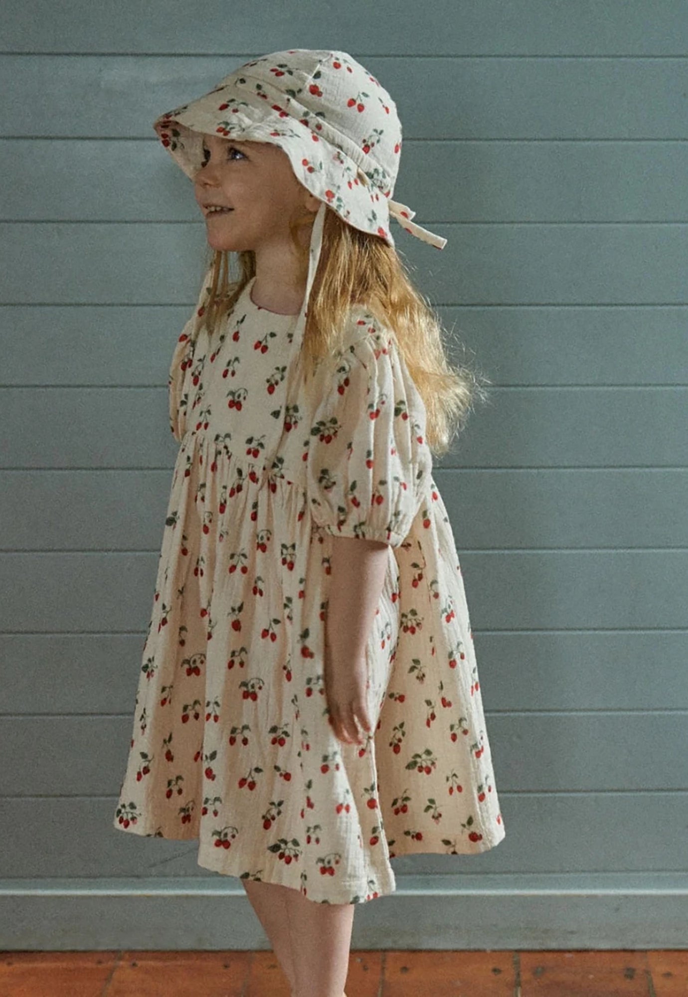 nature baby - muslin sunhat - strawberry blush