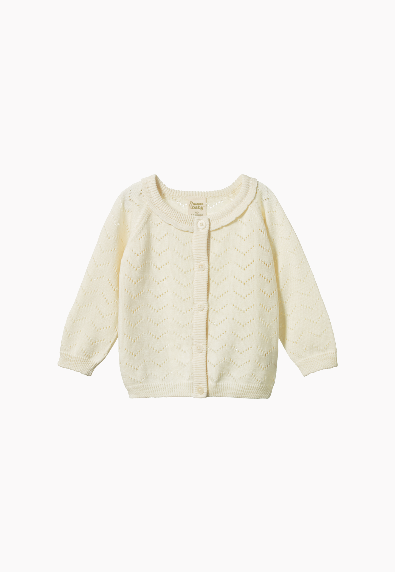 nature baby - piper cardigan - natural pointelle