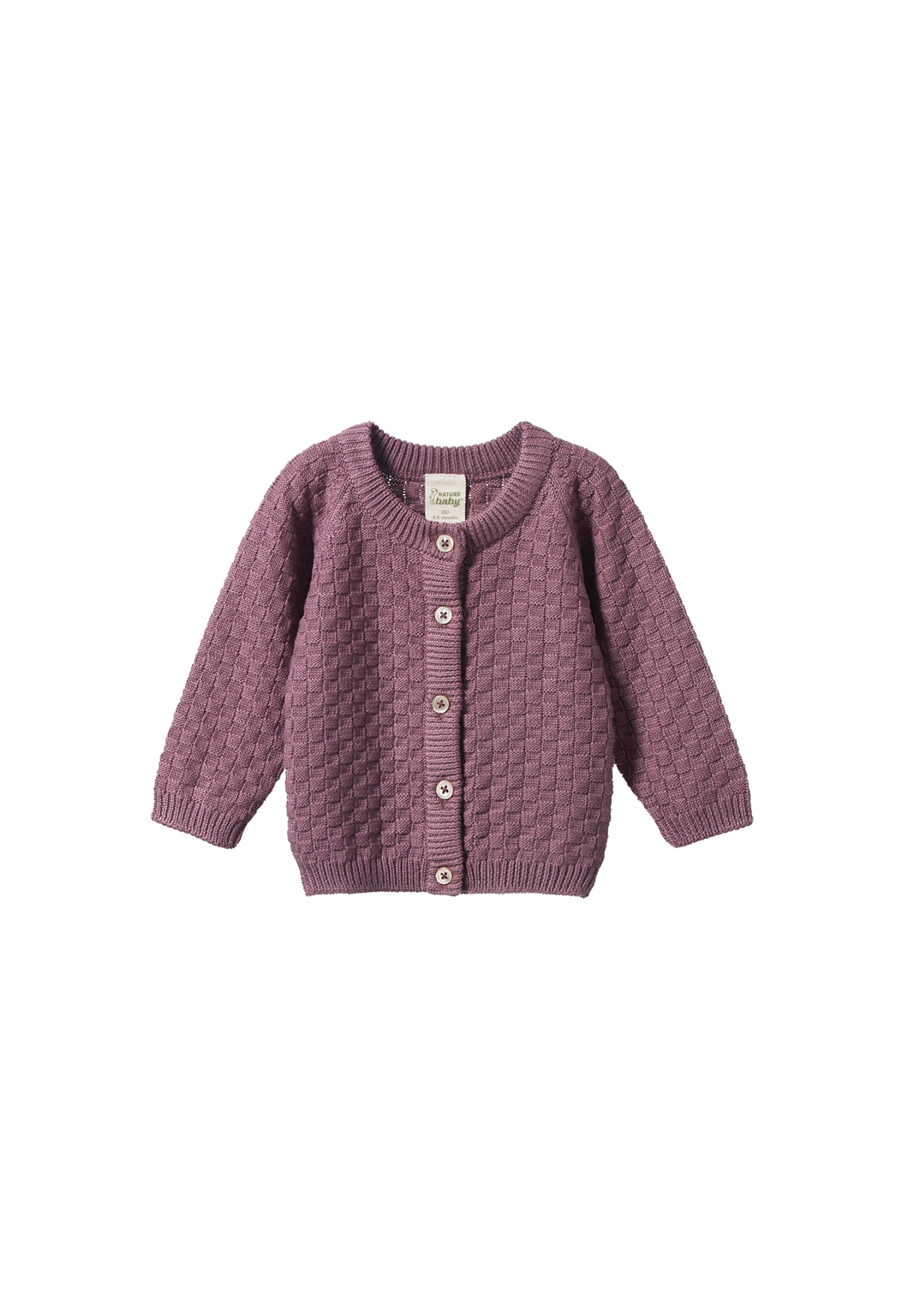 nature baby - piper cardigan - twilight basket knit