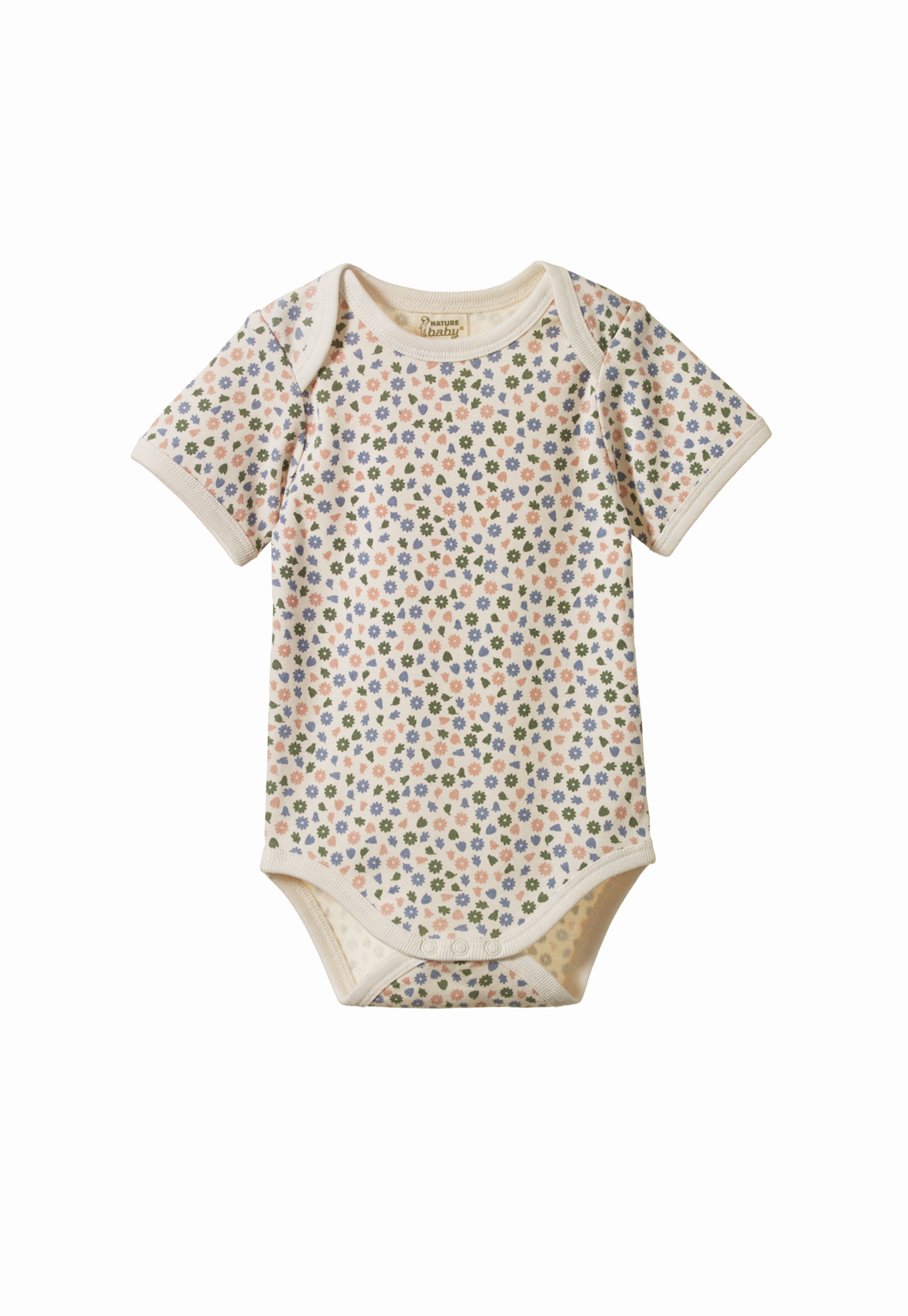 nature baby - short sleeve bodysuit - chamomile blooms