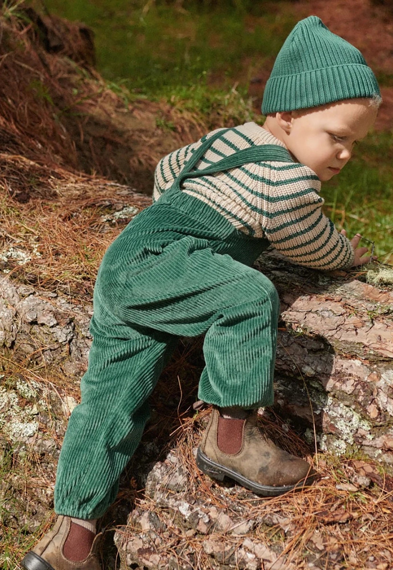 nature baby - tipper overalls - pine