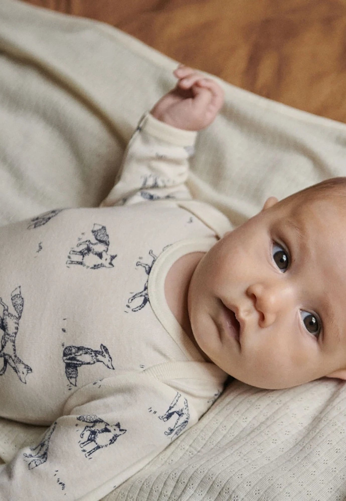 nature baby - long sleeve bodysuit - foxy print