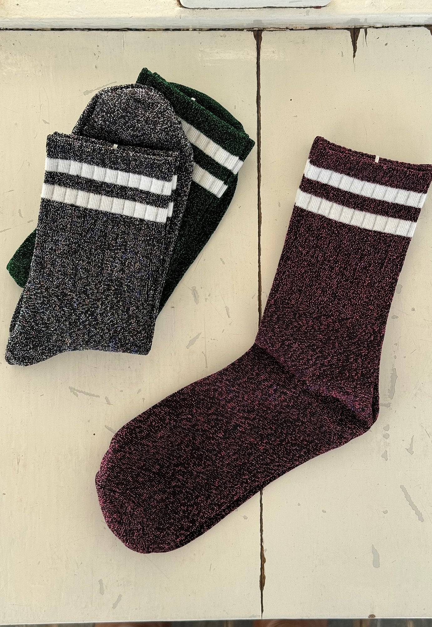 p+p - college glitter socks