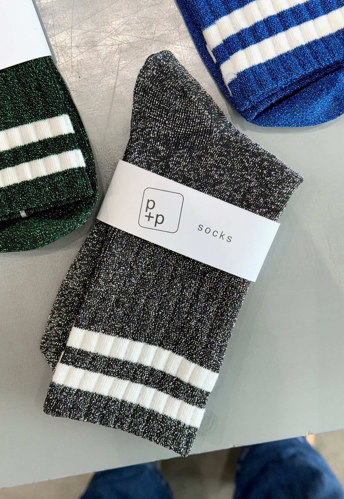 p+p - college glitter socks