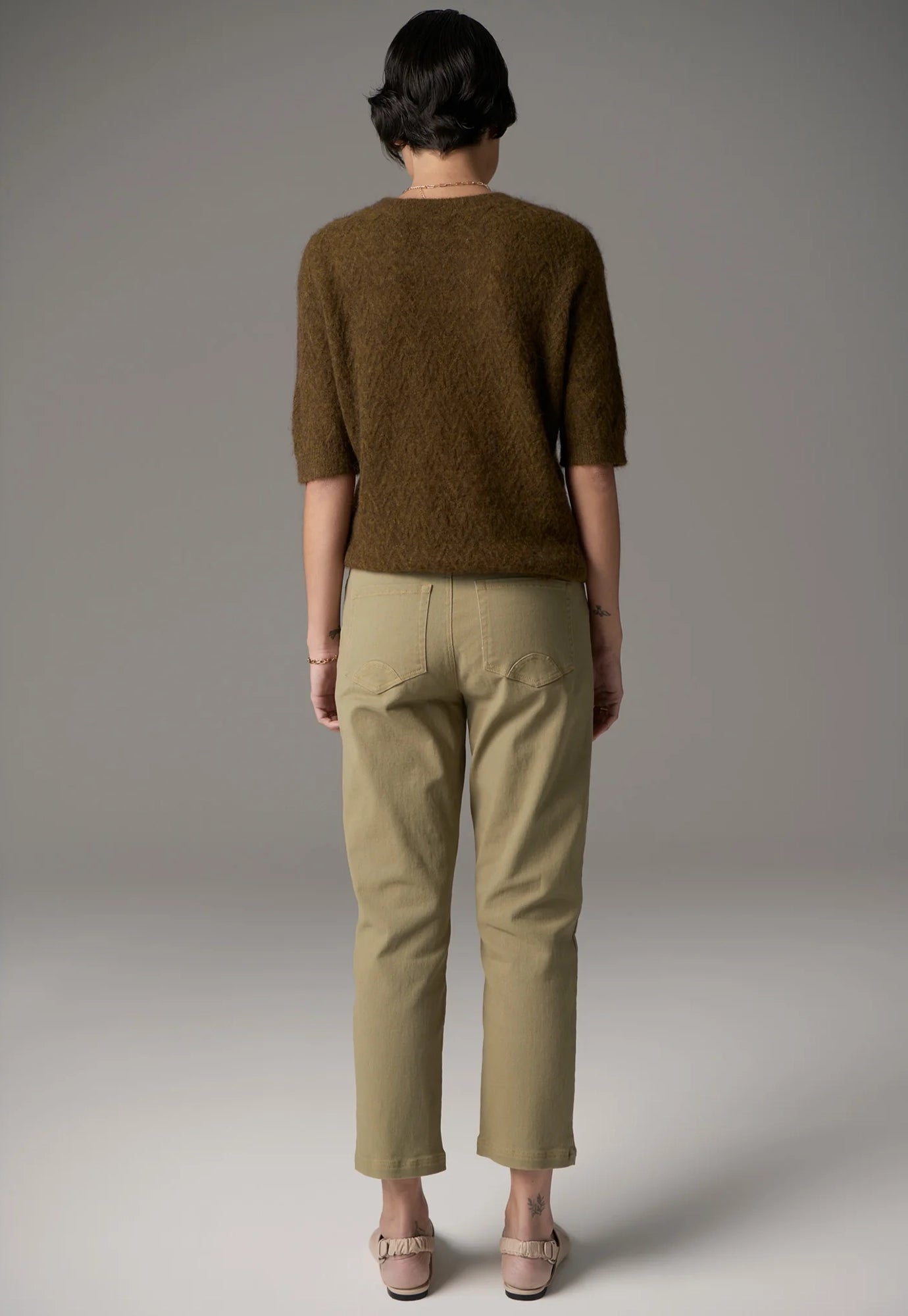pol - astrid tee pointelle - khaki