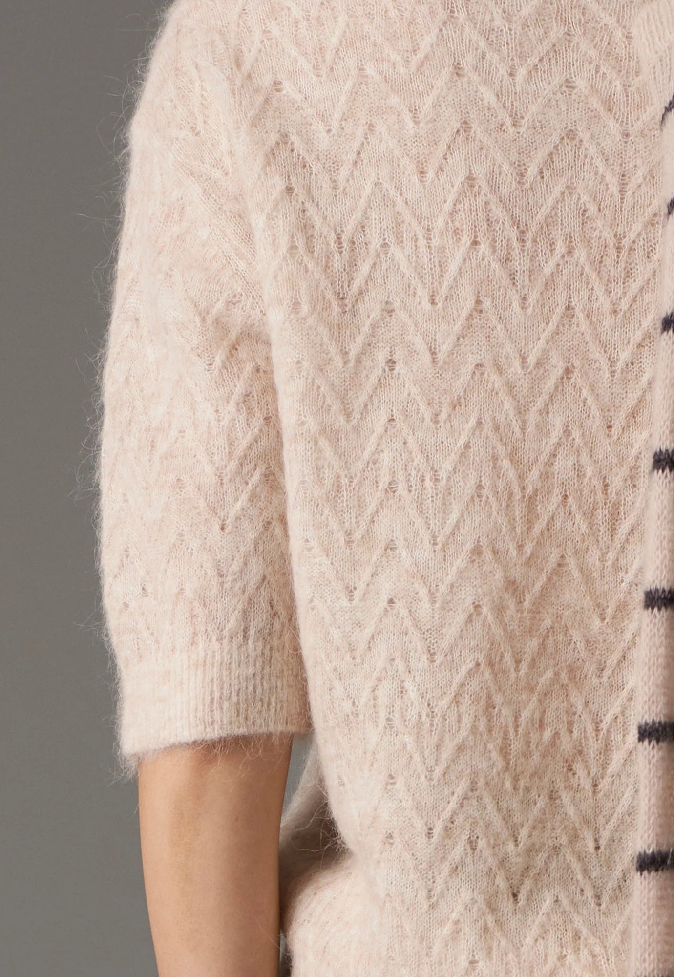 pol - astrid tee pointelle - pebble