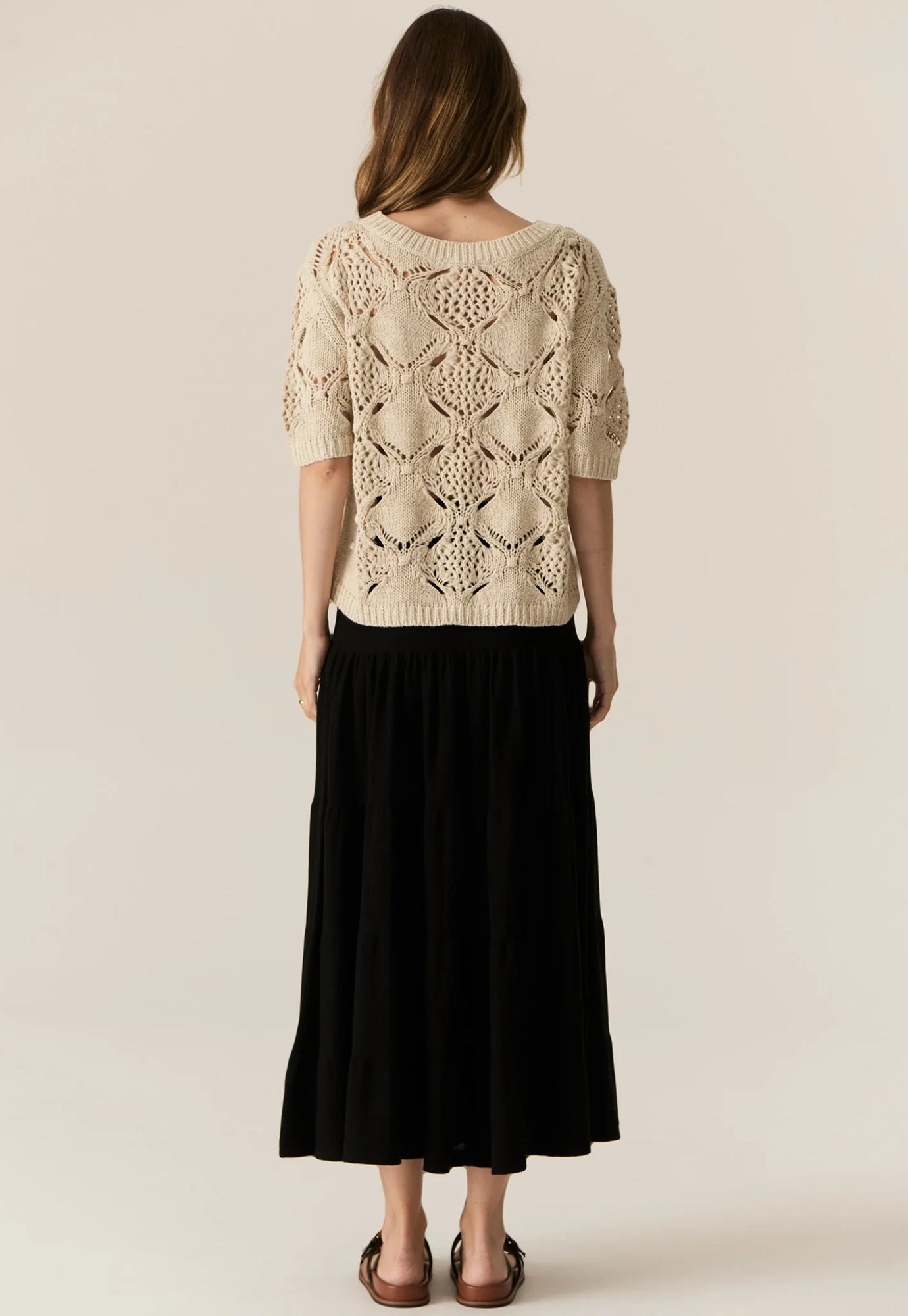 pol - caruso bobble knit - pebble