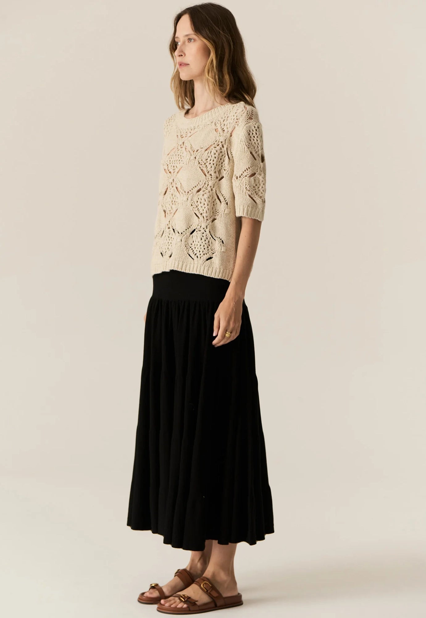 pol - caruso bobble knit - pebble