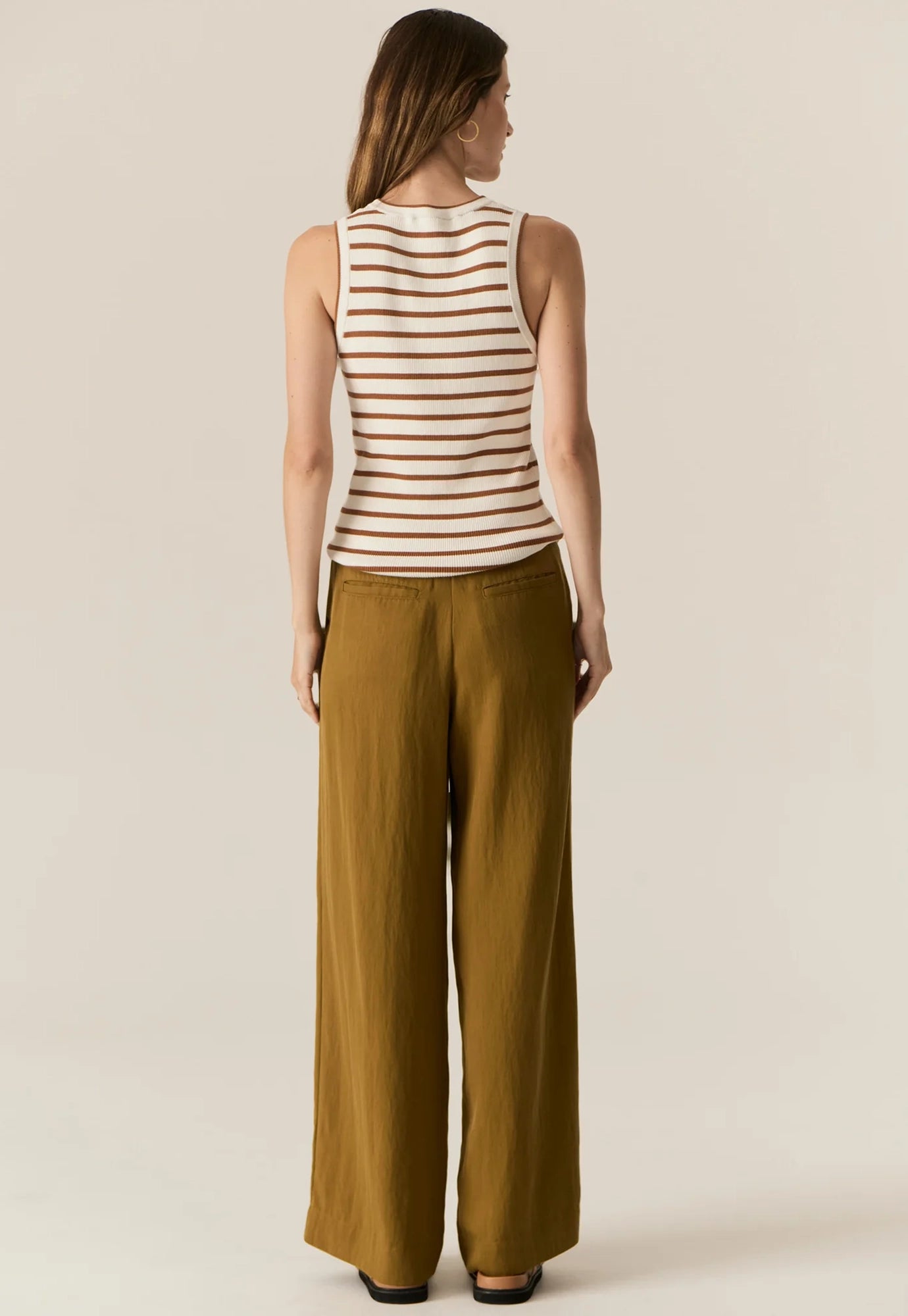 pol - faire belt pant - khaki