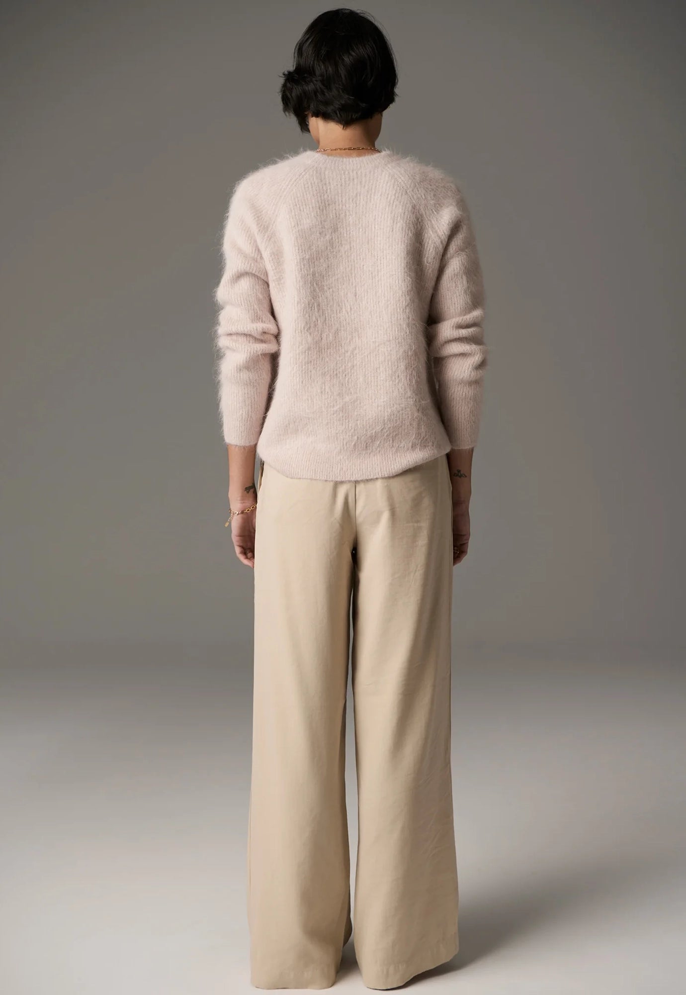 pol - finlay crew knit - blush