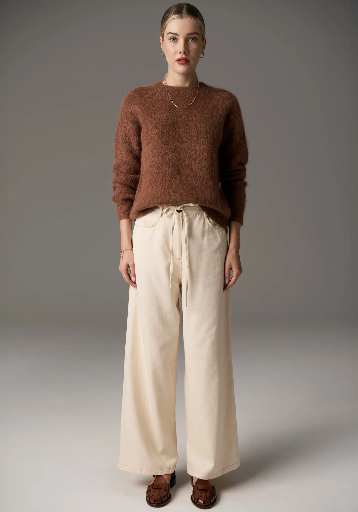 pol - finlay crew knit - rust