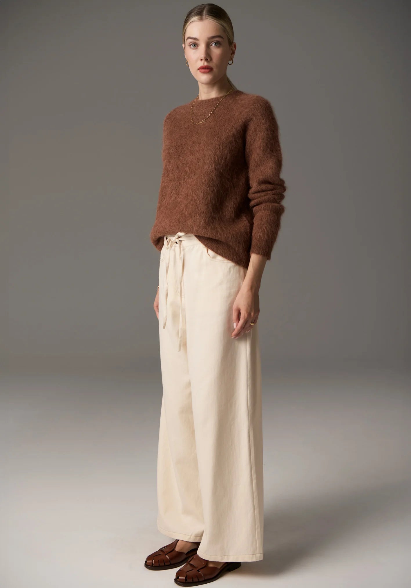 pol - finlay crew knit - rust
