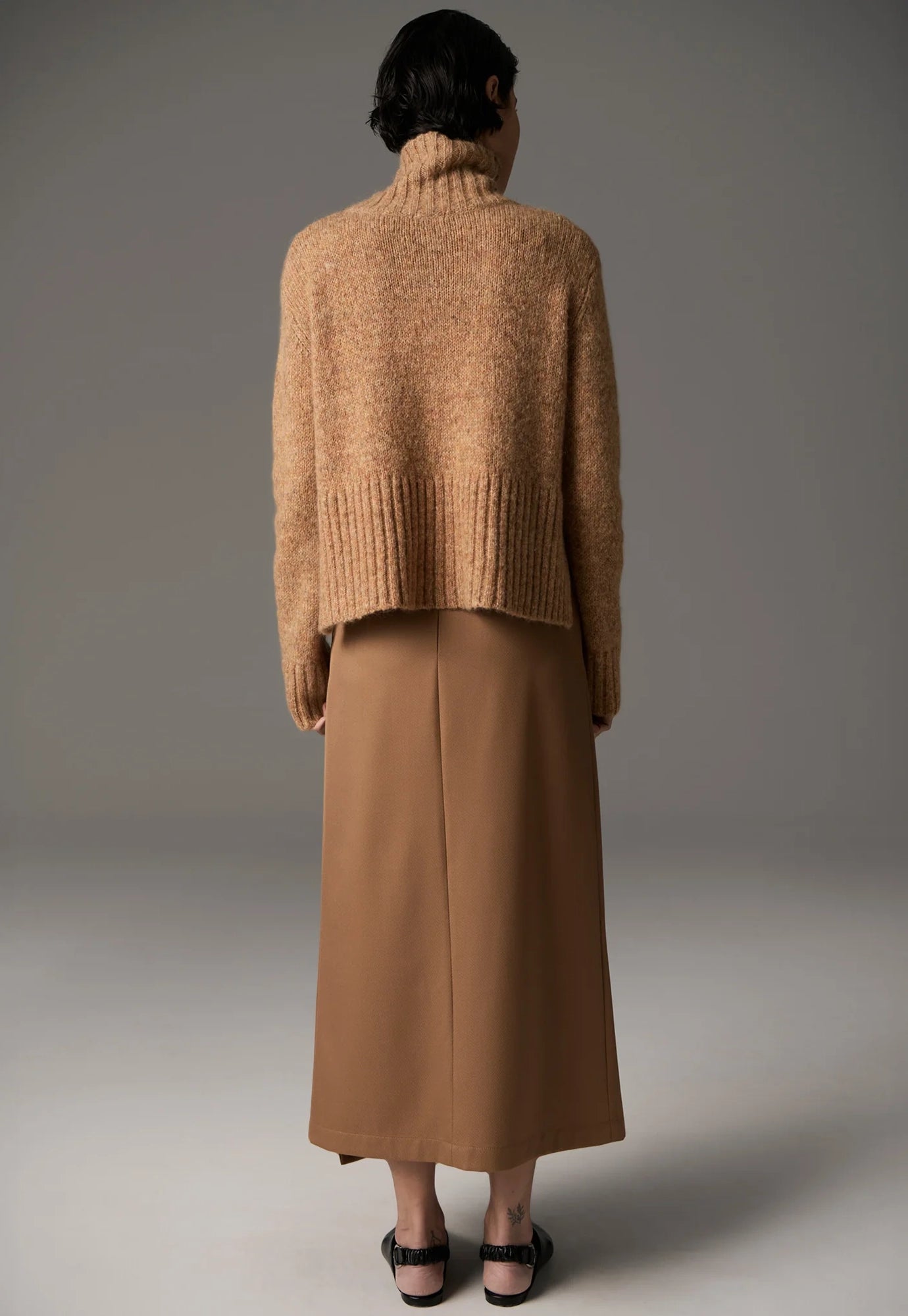 pol - grove high neck knit - gold