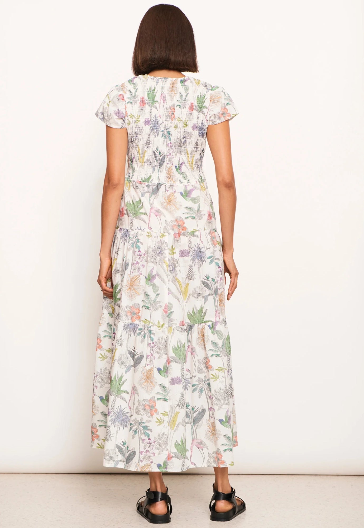 pol - nastro shirred dress - nastro print