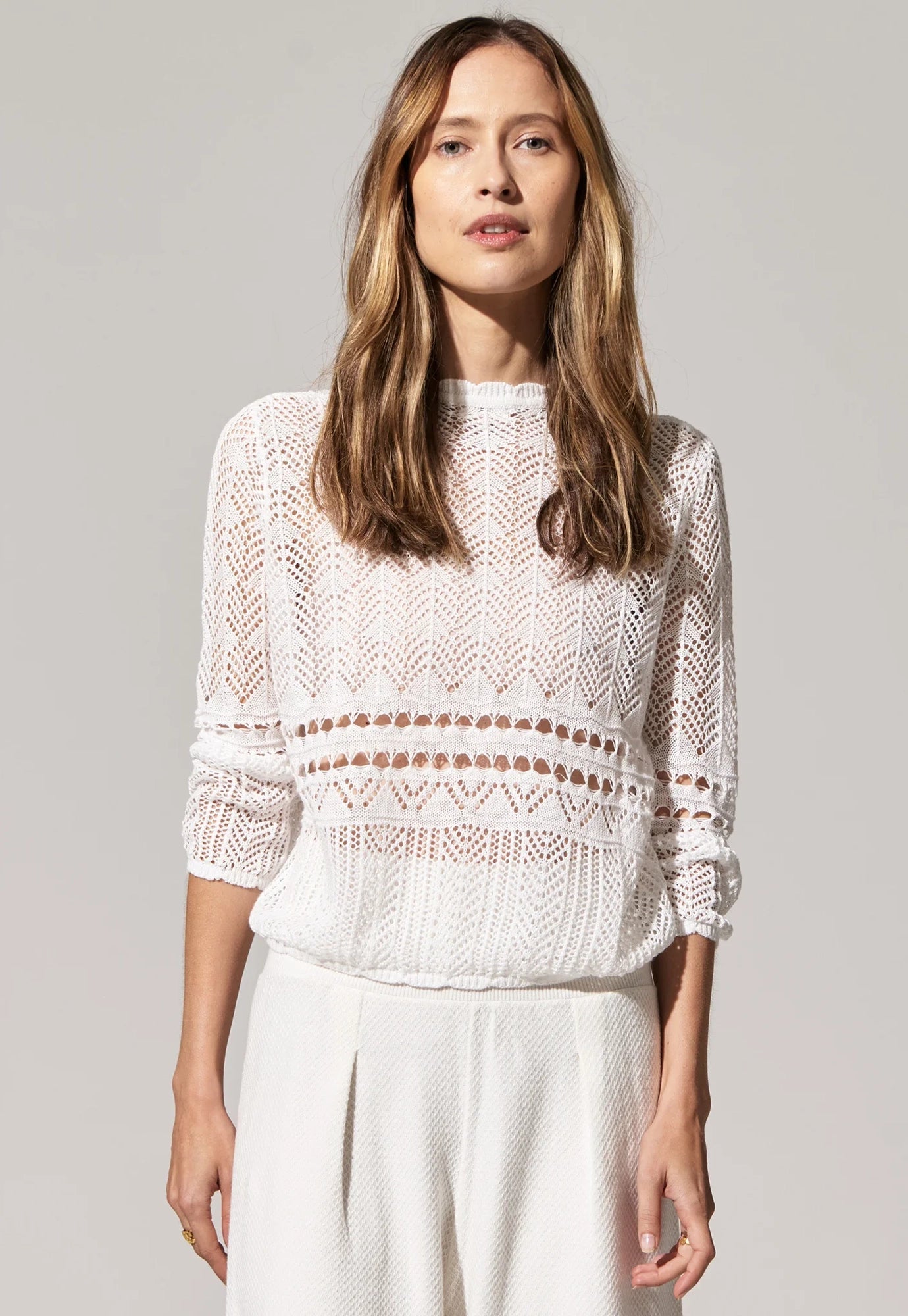 pol - paco cardigan - white