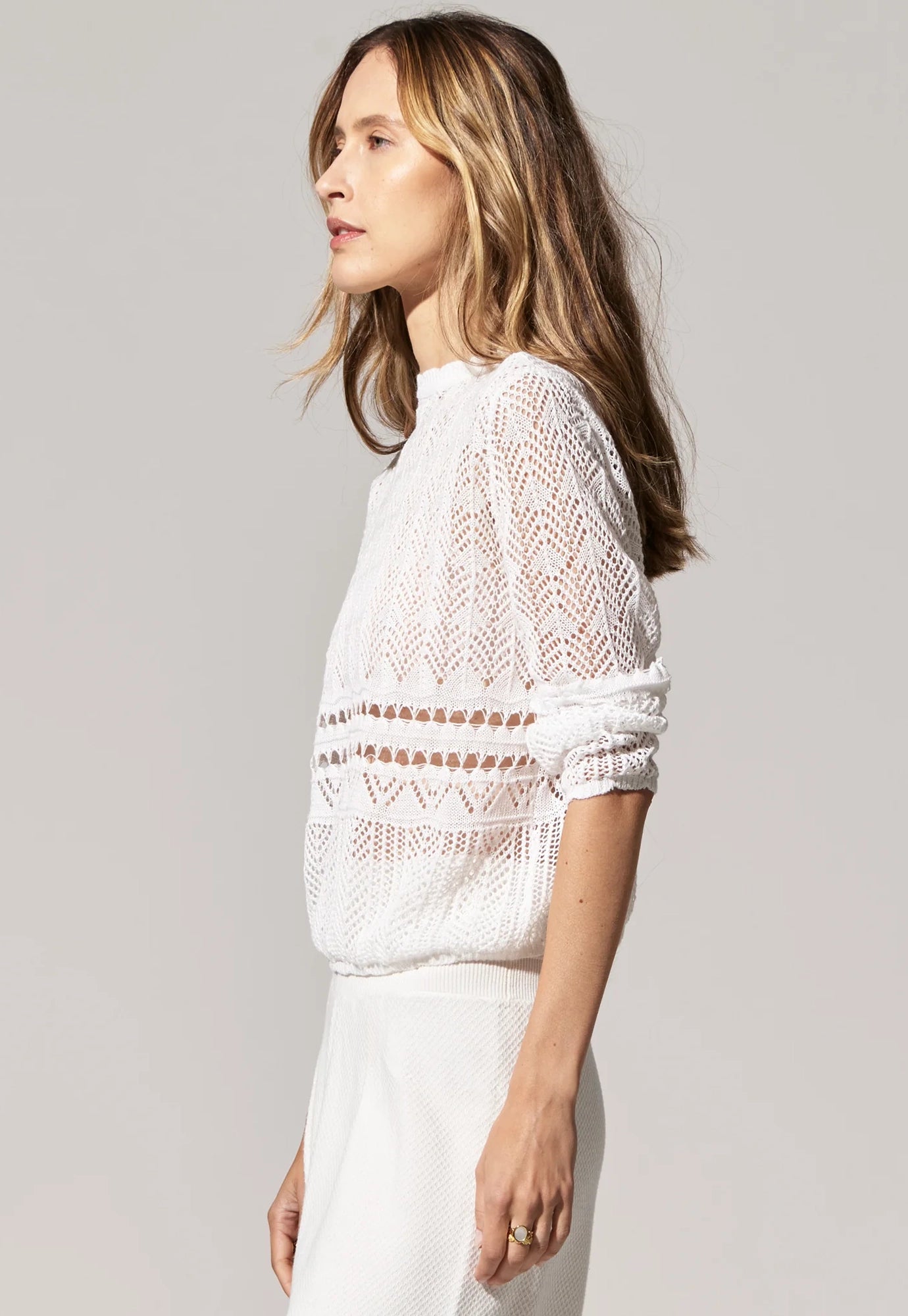 pol - paco cardigan - white