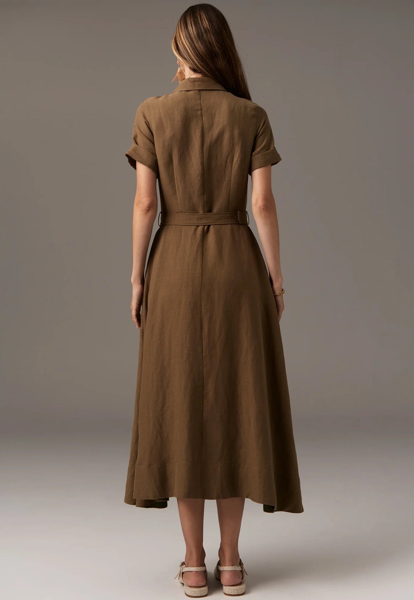 pol - riley shirt dress - khaki