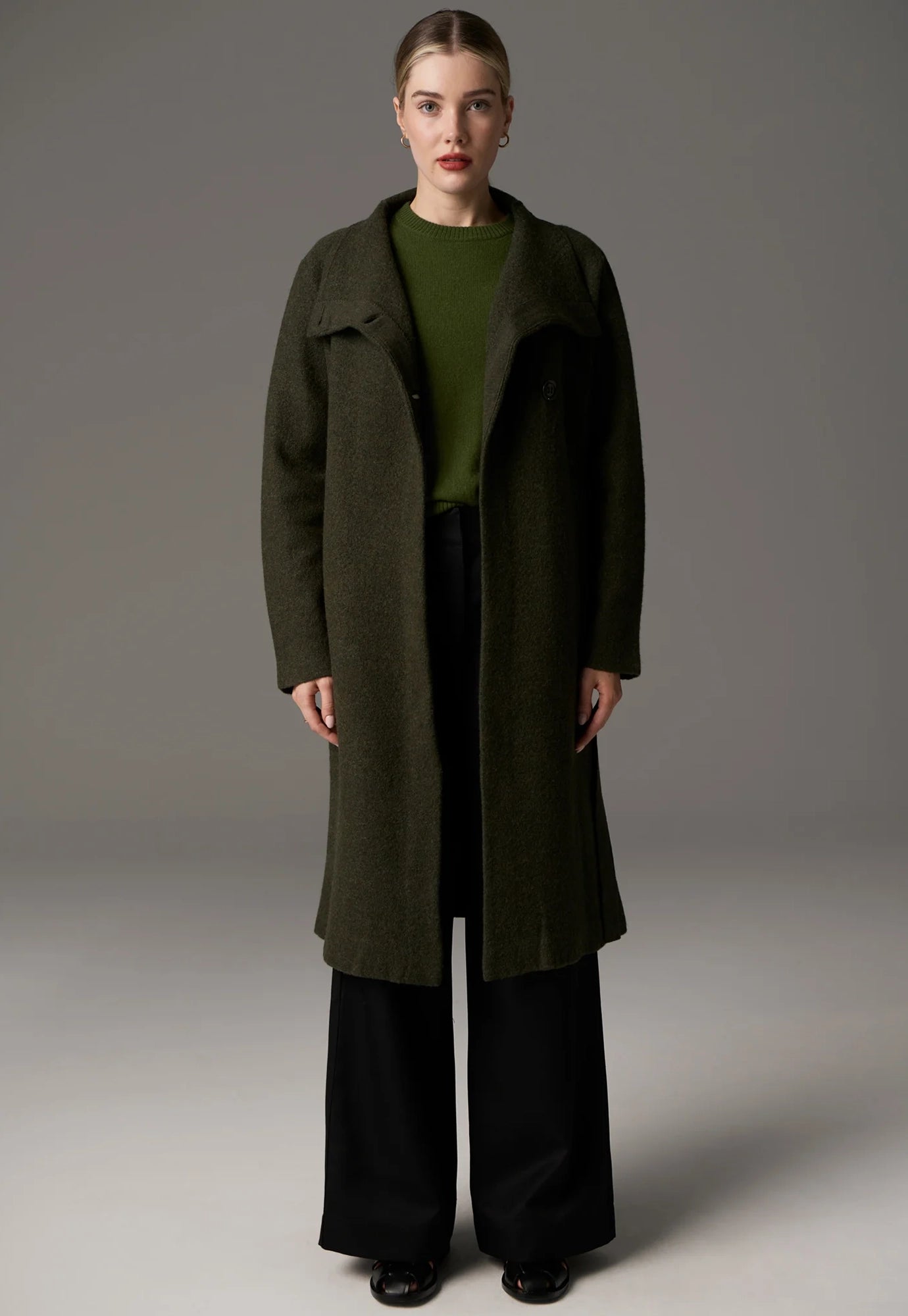 pol - ruben draped coat - khaki