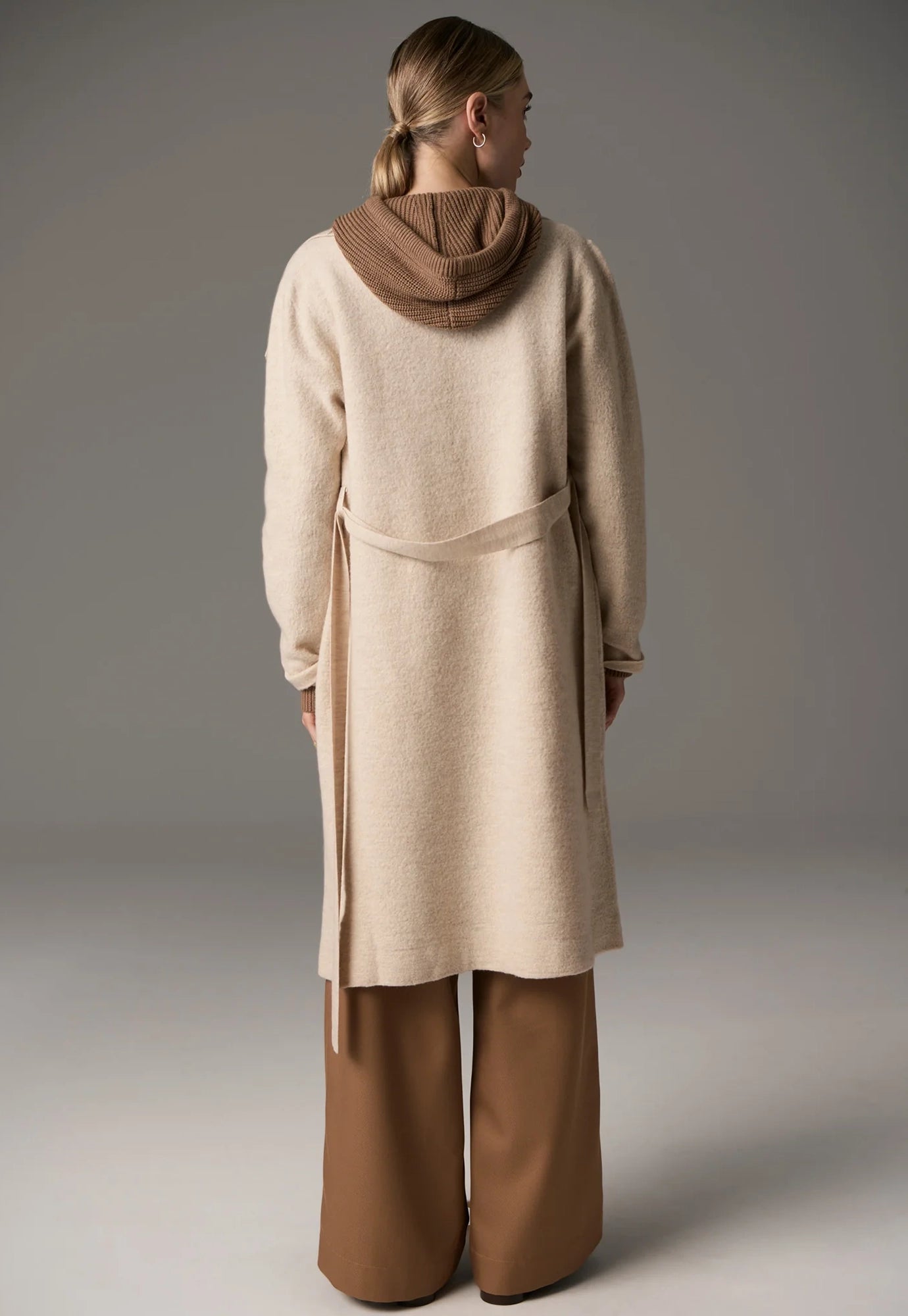 pol - ruben draped coat - pebble