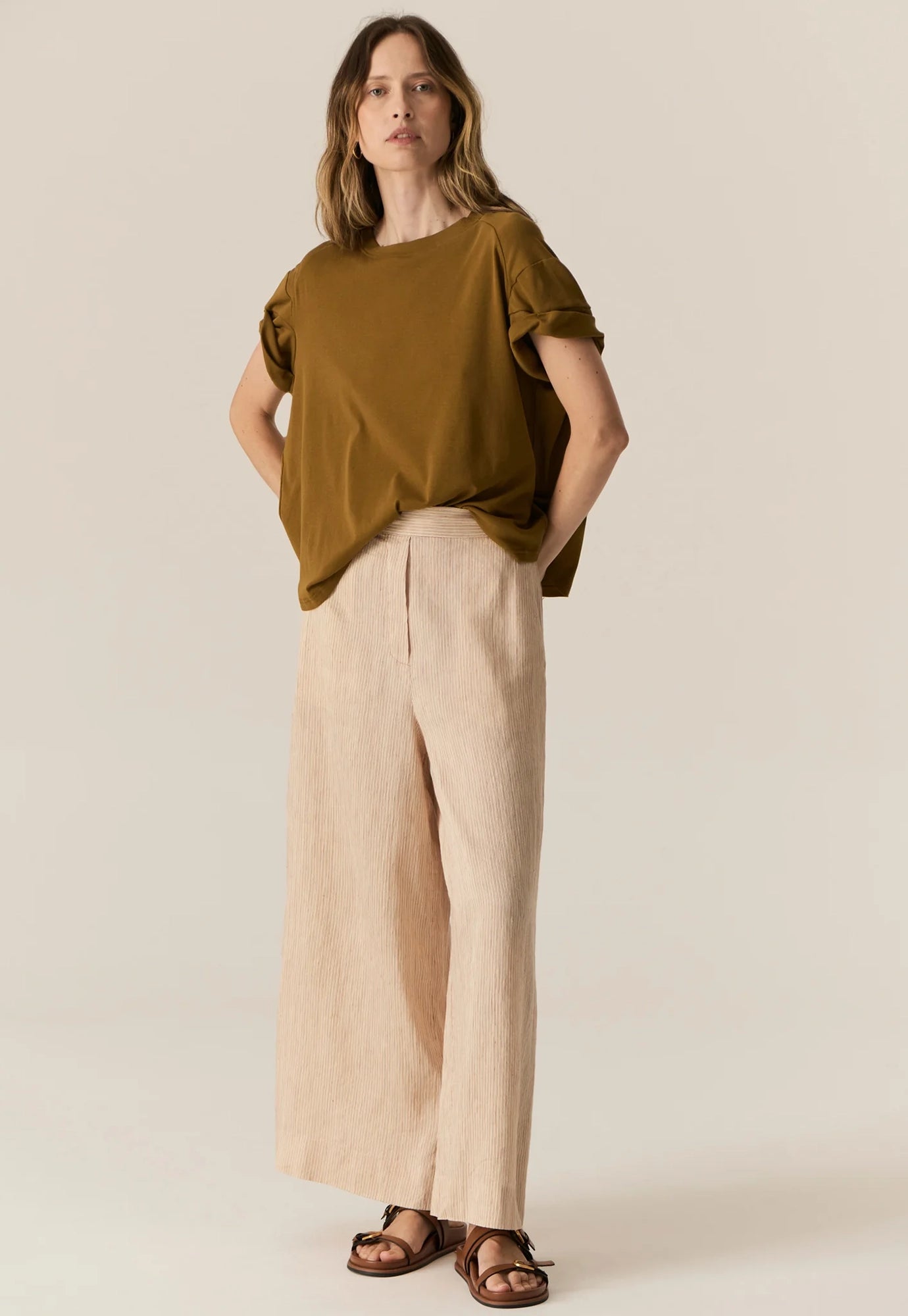 pol - stelle pant - red/natural stripe