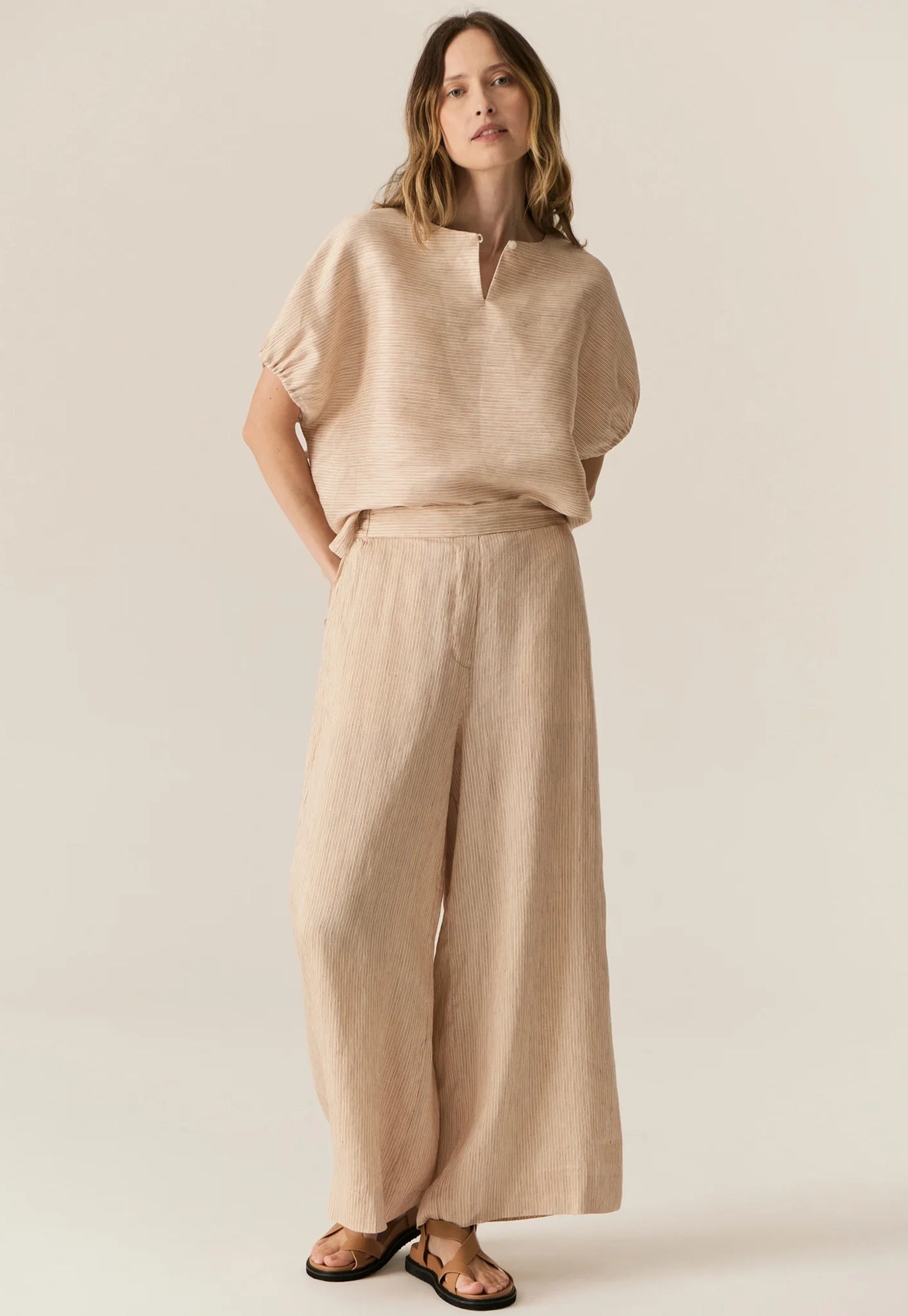 pol - stelle pant - red/natural stripe