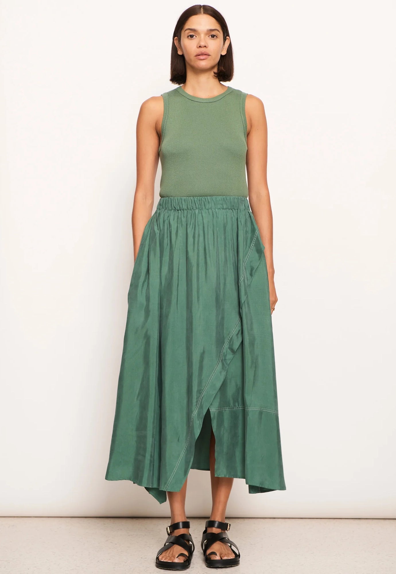 pol - vault wrap skirt - green