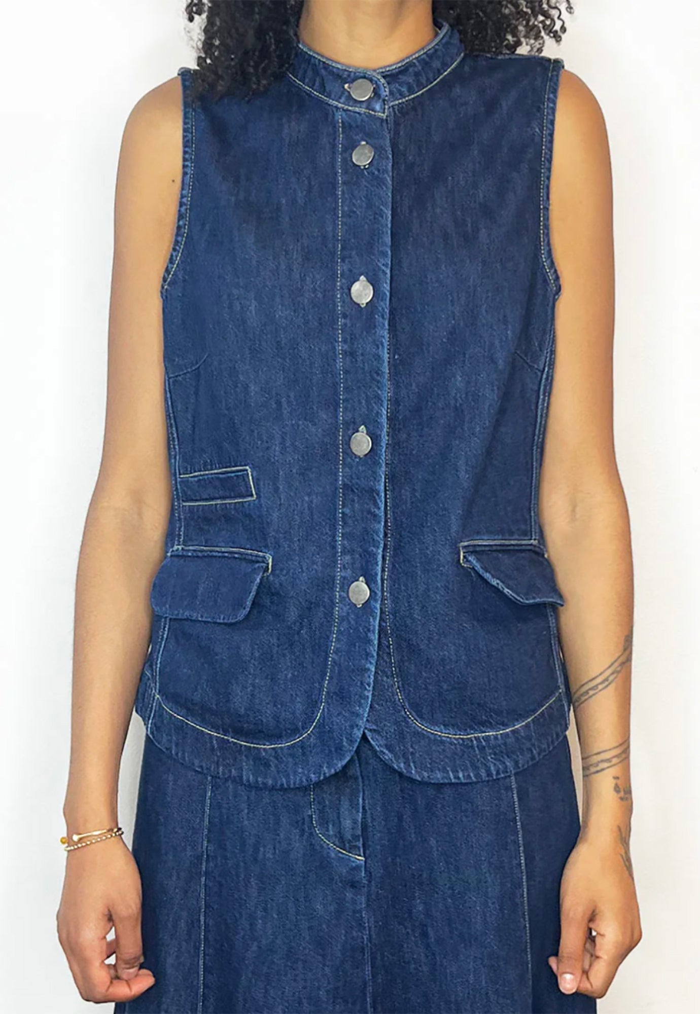 project aj117 - passion denim waistcoat - indigo