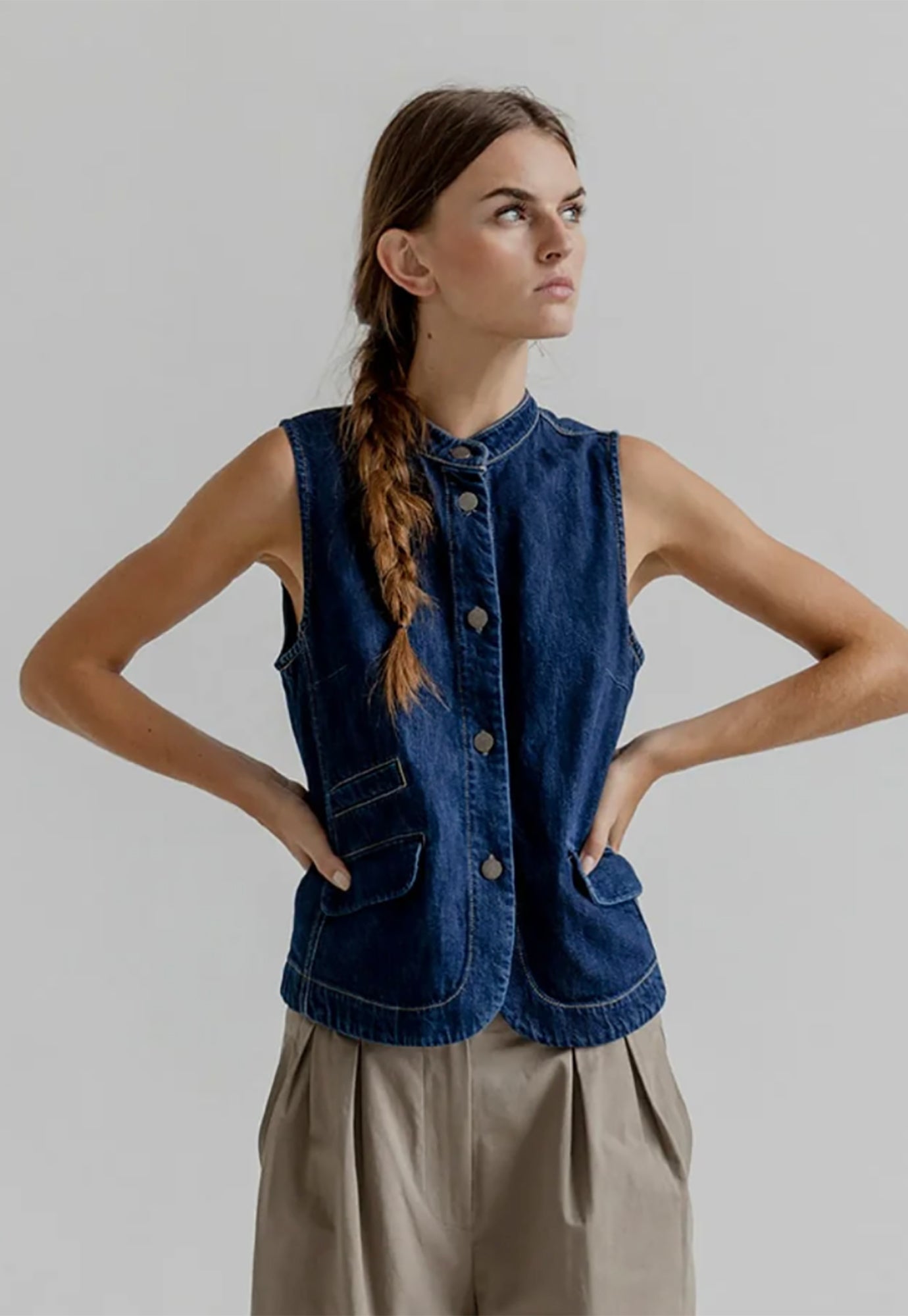 project aj117 - passion denim waistcoat - indigo