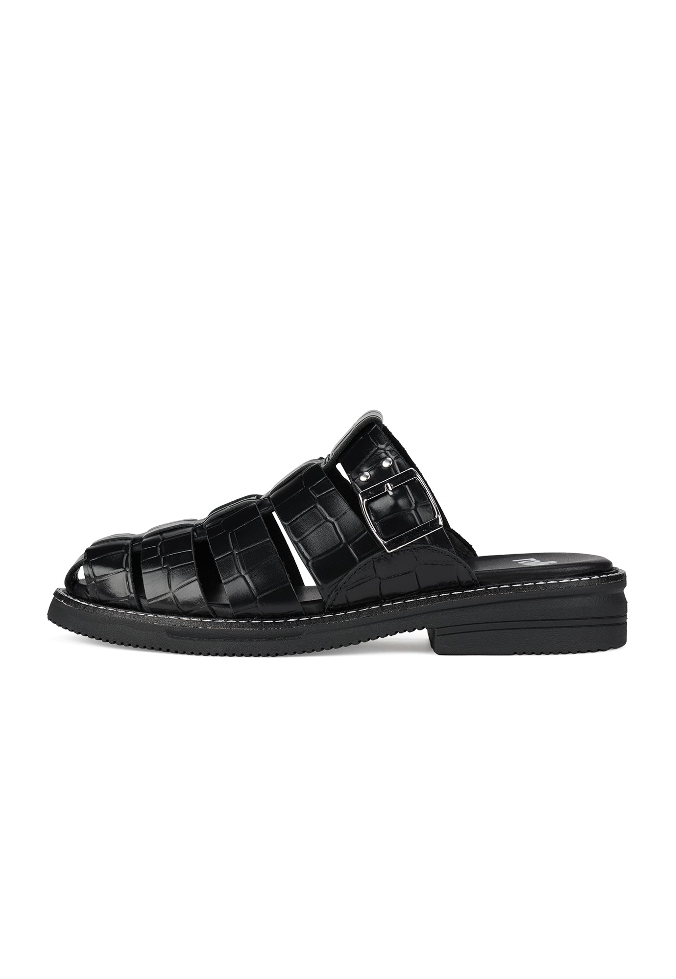 rollie - mule fisherman - black croc