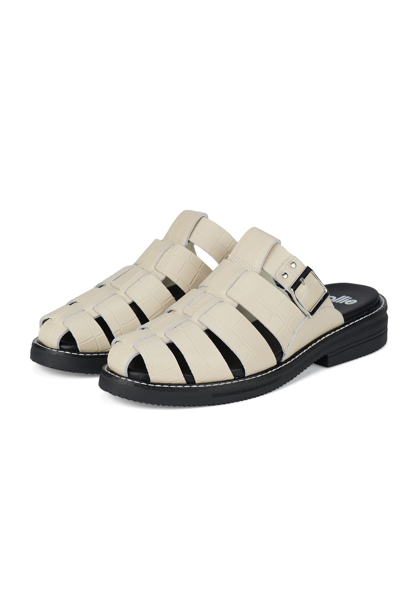 rollie - mule fisherman - black croc