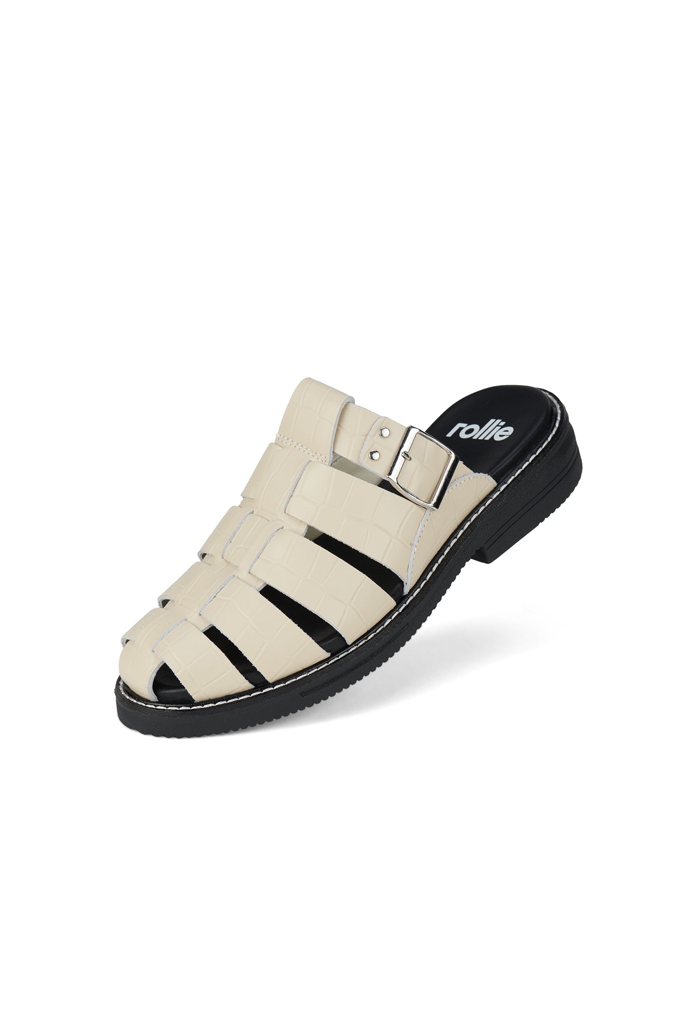 rollie - mule fisherman - black croc