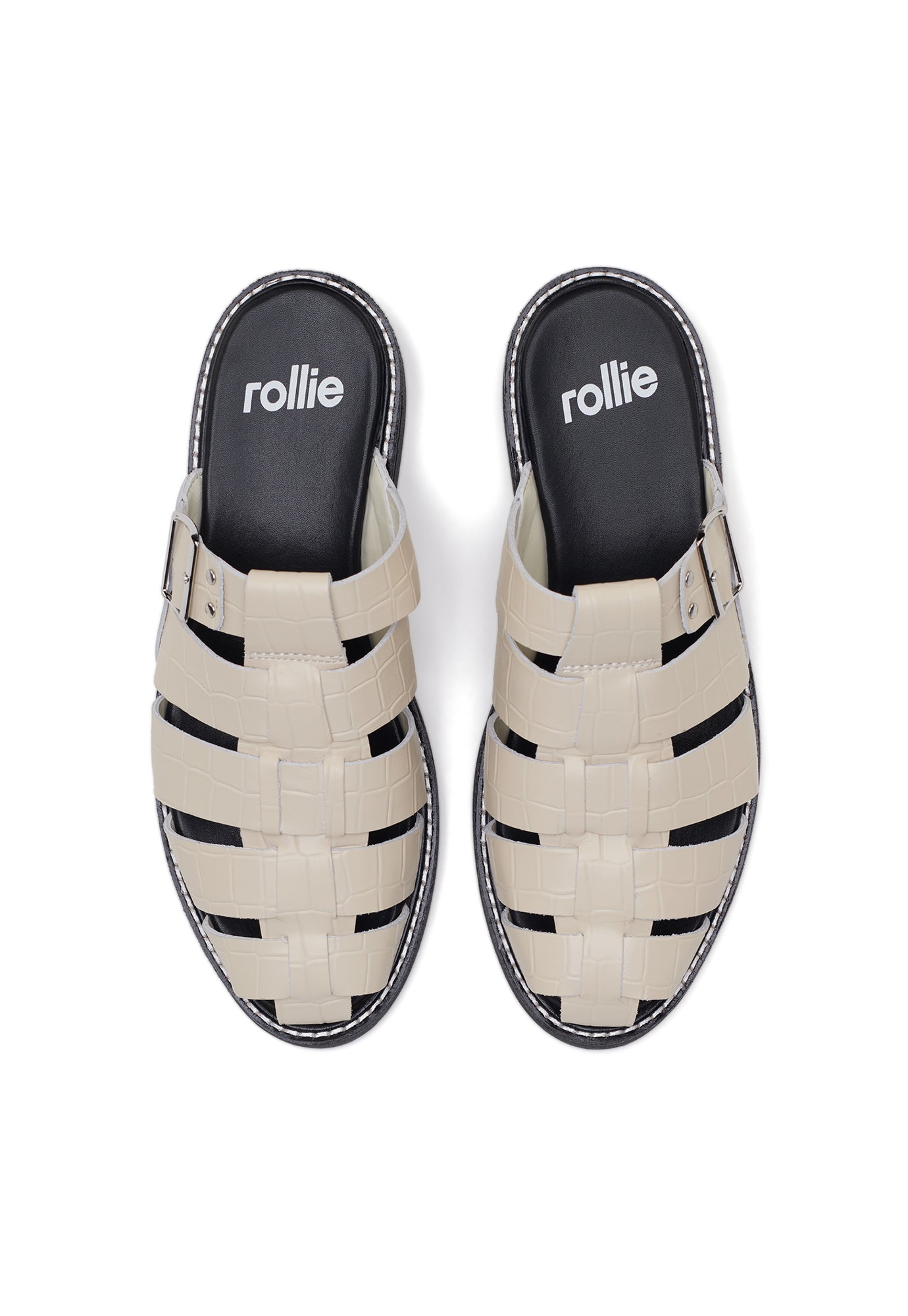 rollie - mule fisherman - black croc