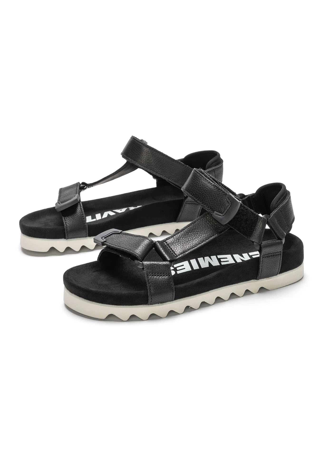 rollie - sandal tooth wedge - black