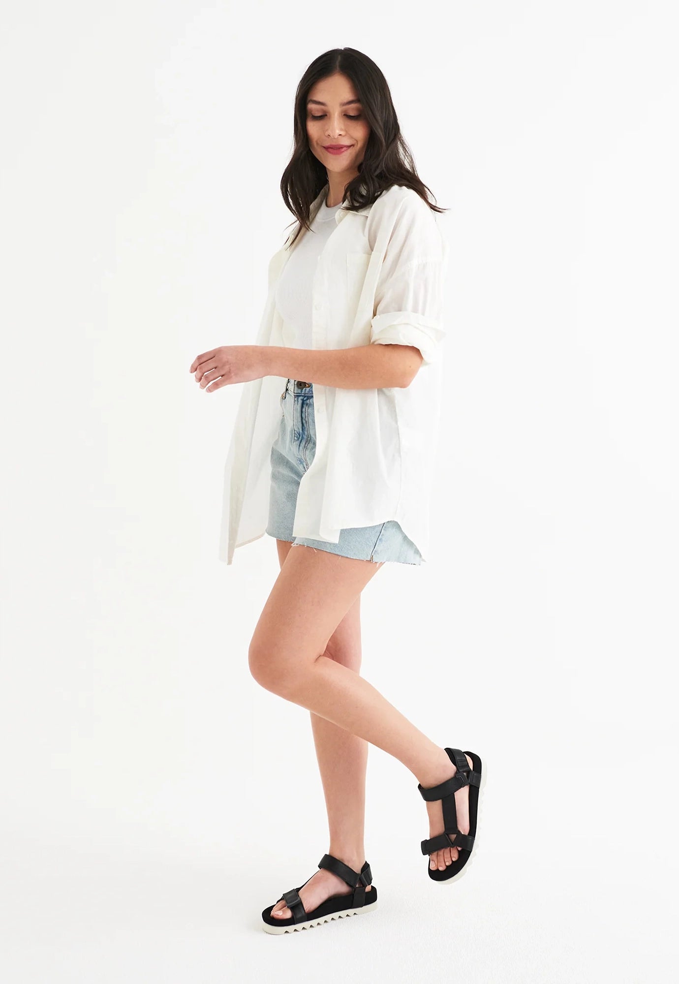 rollie - sandal tooth wedge - black