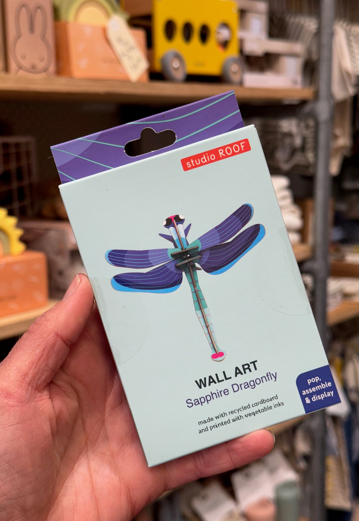 studio roof - wall art - sapphire dragonfly
