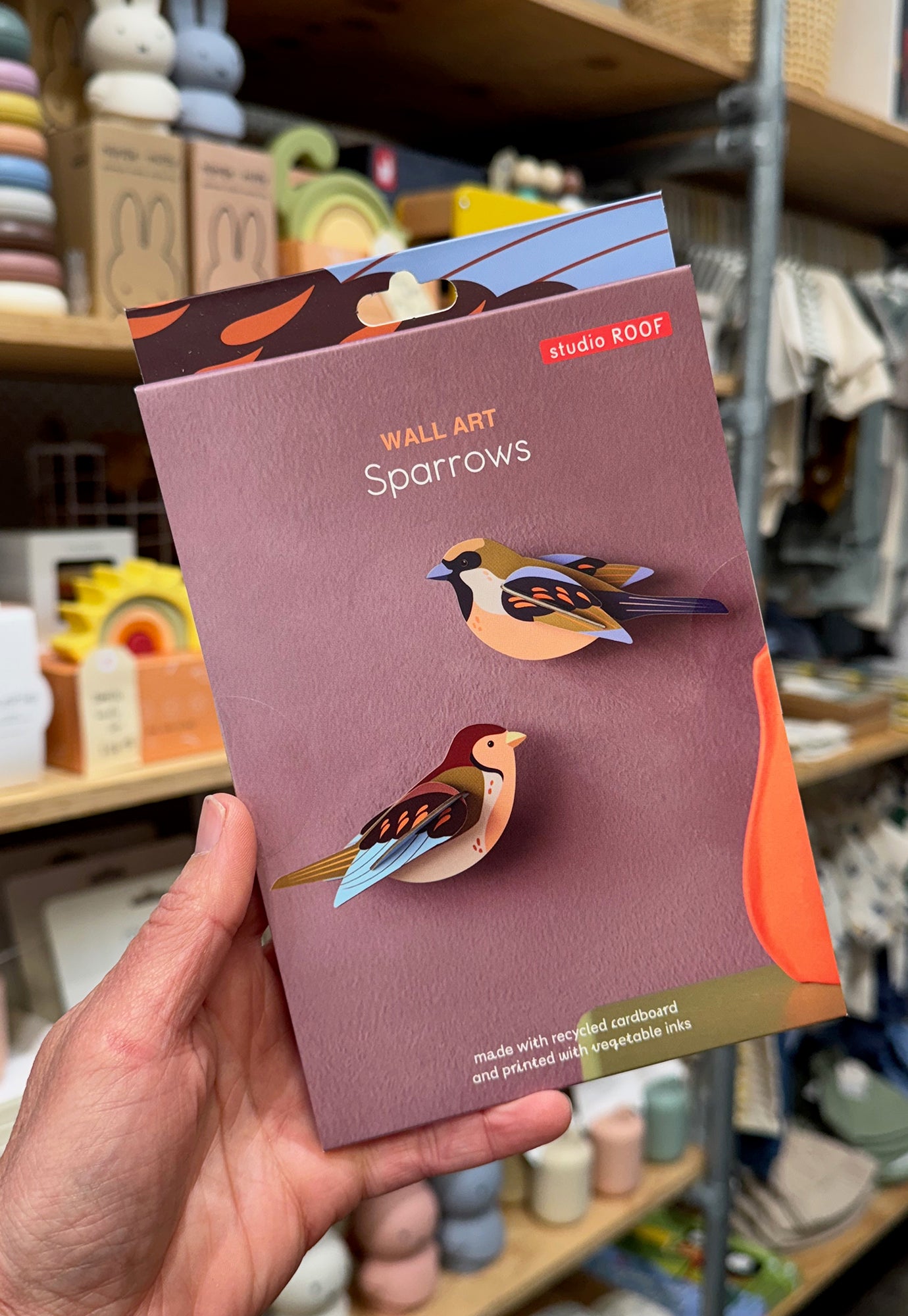 studio roof - wall art - sparrows