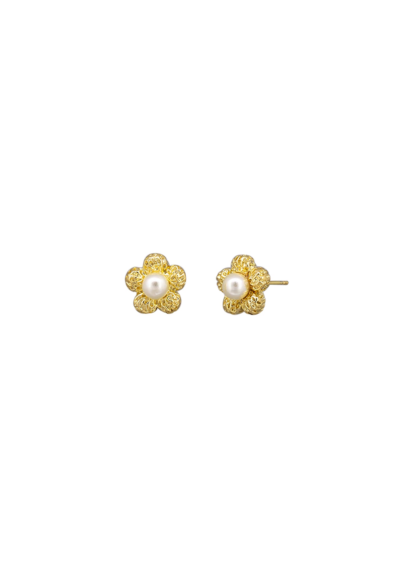 tiger tree - gold rosie flower earrings