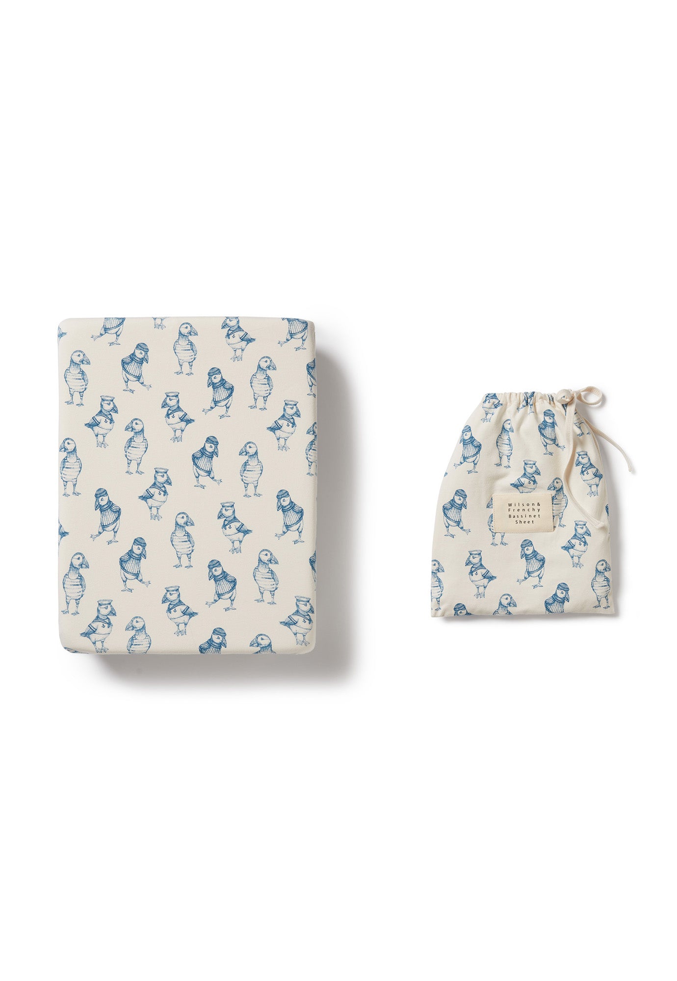 wilson & frenchy - bassinet sheet - petit puffin